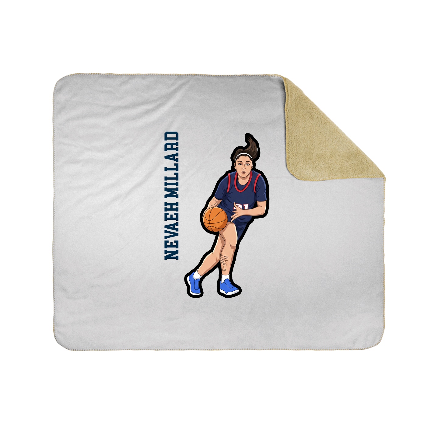 Throw Blanket — Name Vertical in White