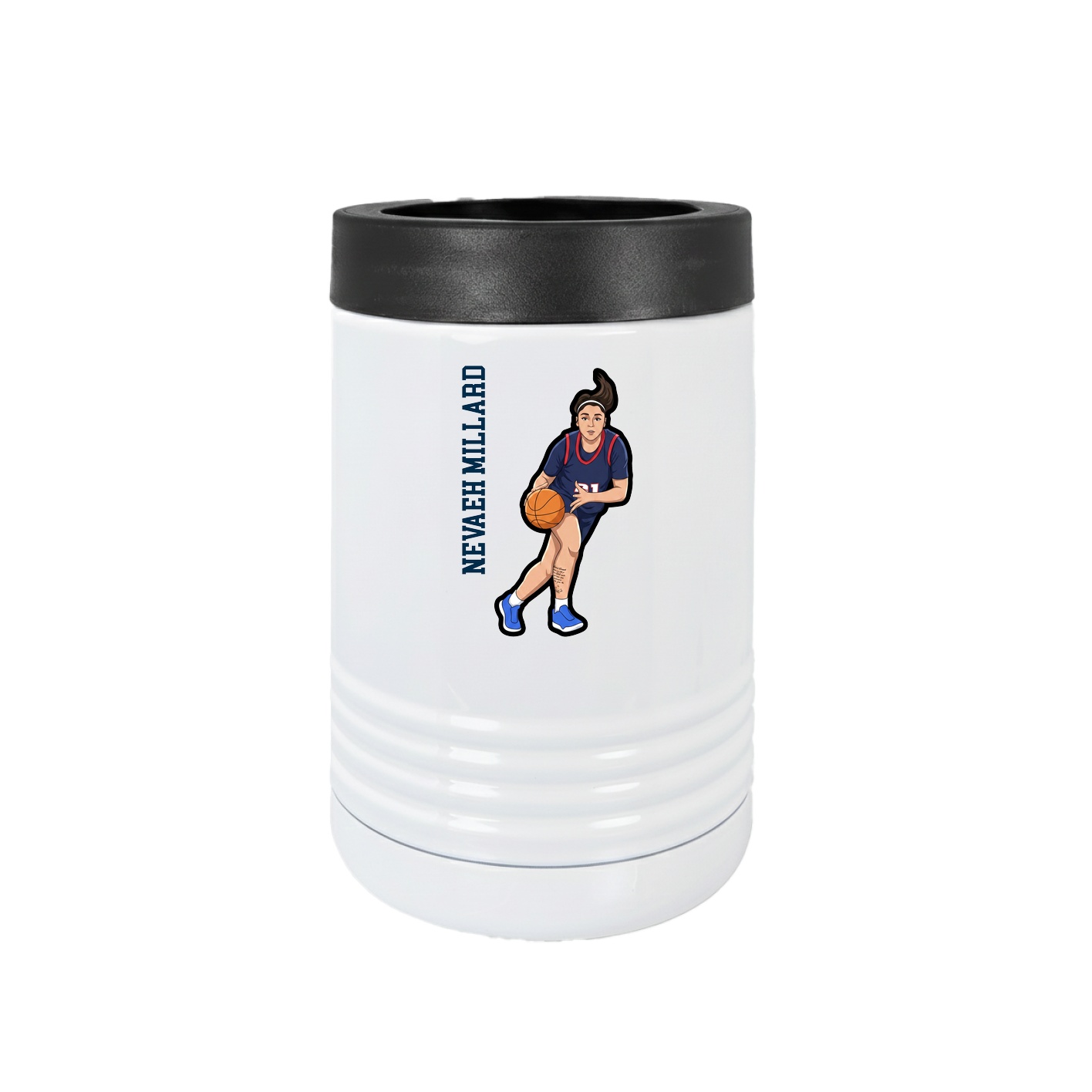 Beverage Holder — Name Vertical in White