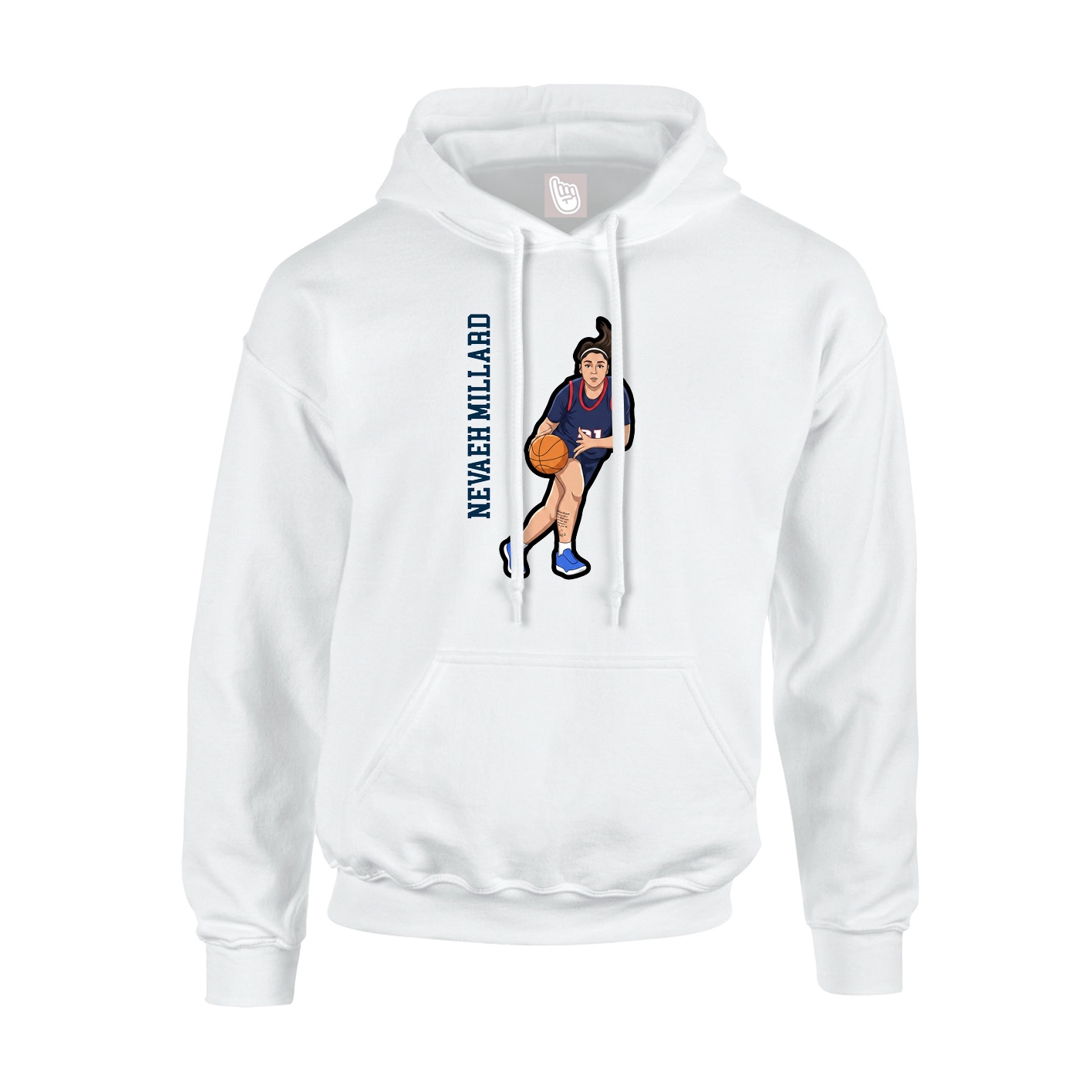 Hoodie — Name Vertical in White