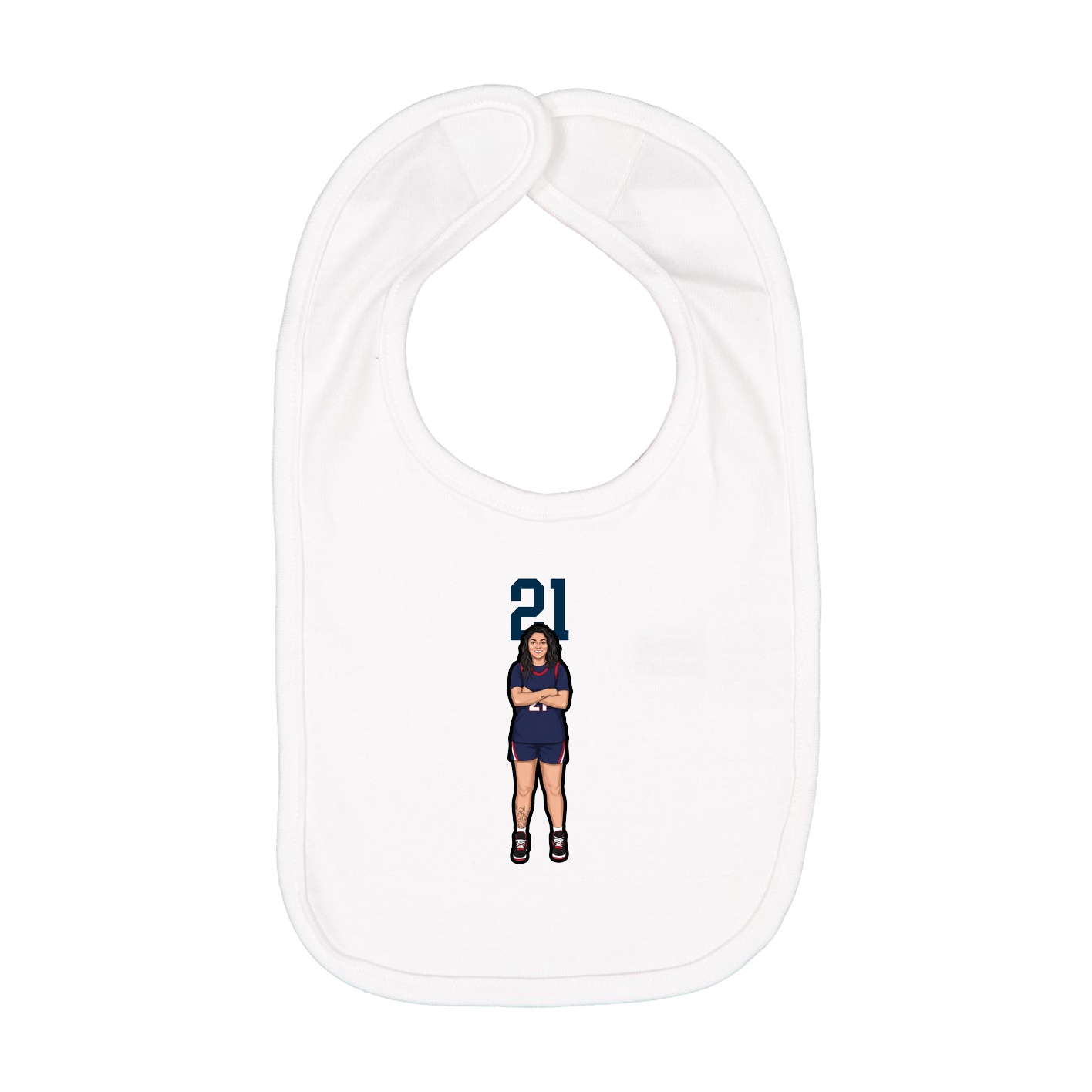Infant Bib — Number Top in White