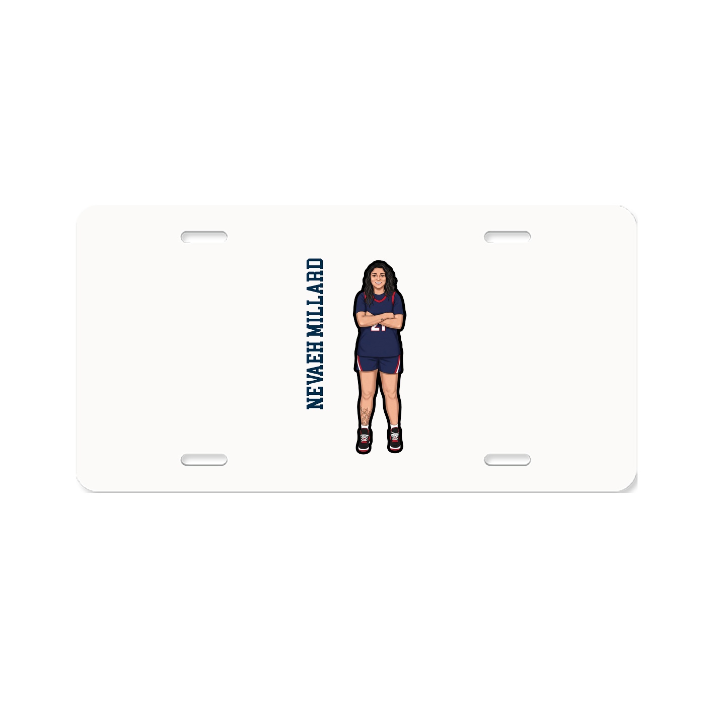 License Plate — Name Vertical in Classic