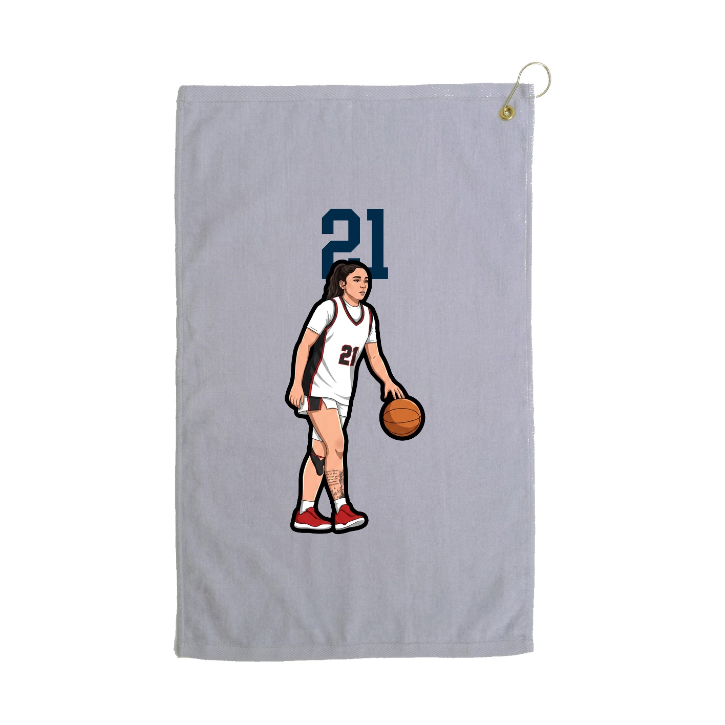 Golf Towel — Number Top in Grey