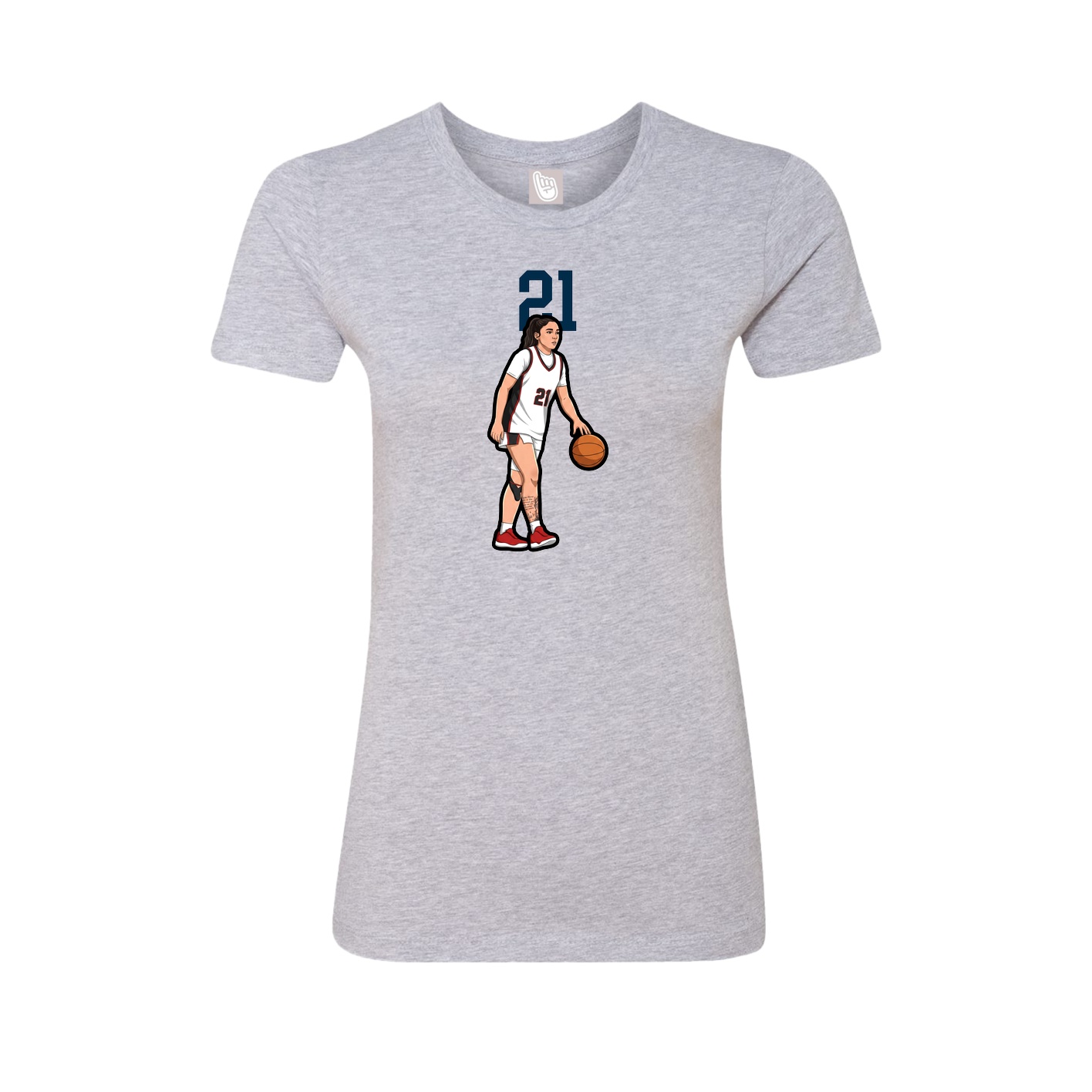 Womens Tee — Number Top in Grey