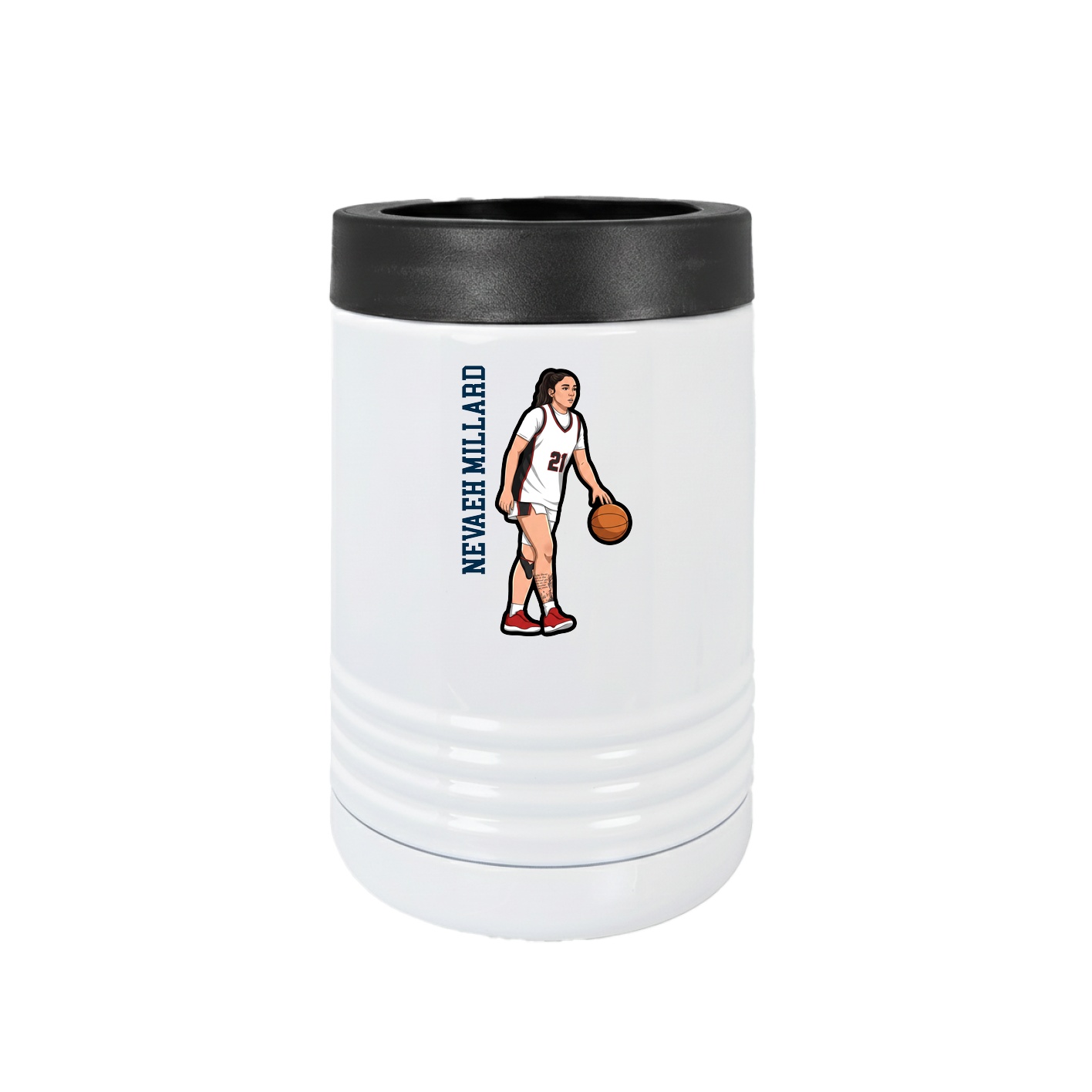 Beverage Holder — Name Vertical in White