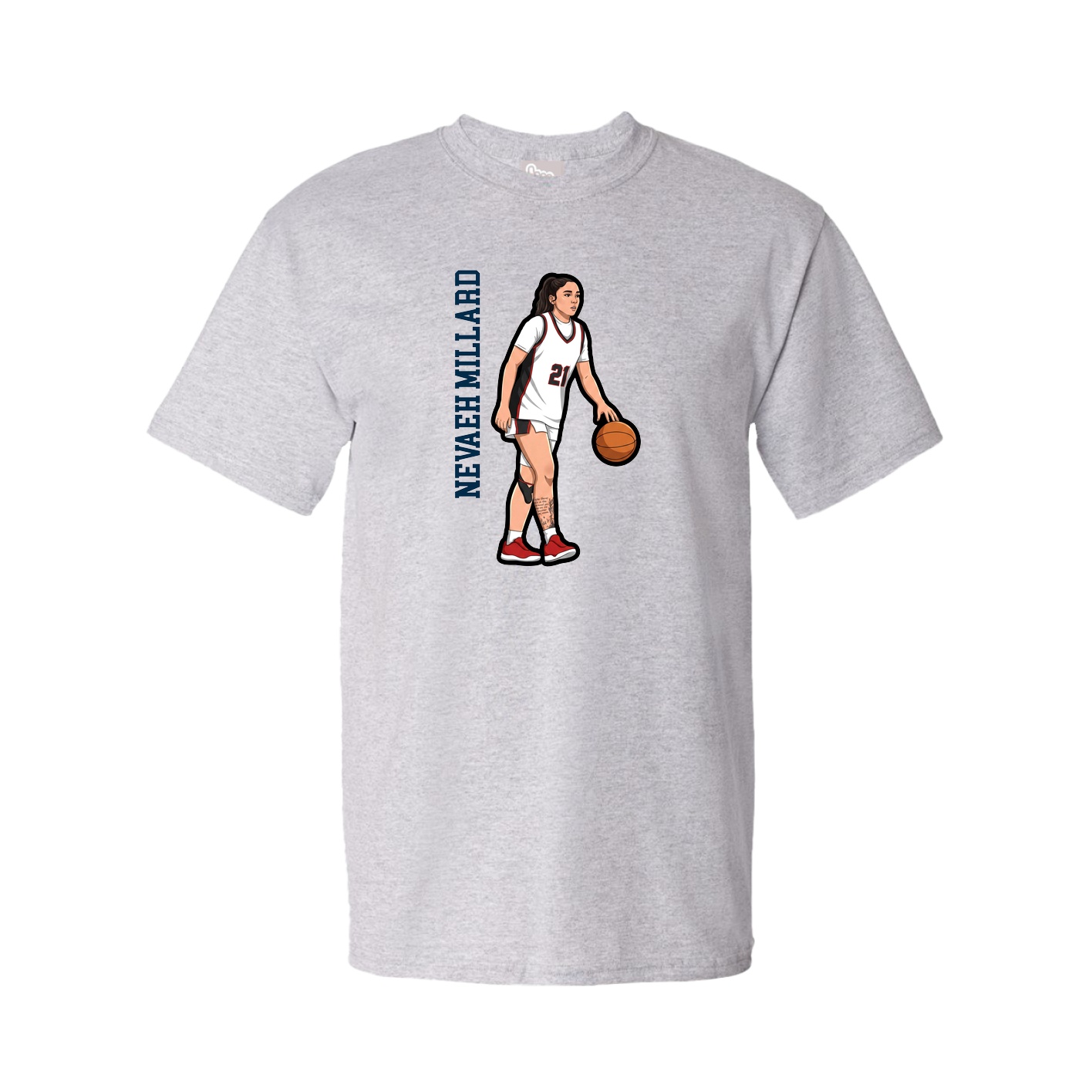 Tee — Name Vertical in Grey