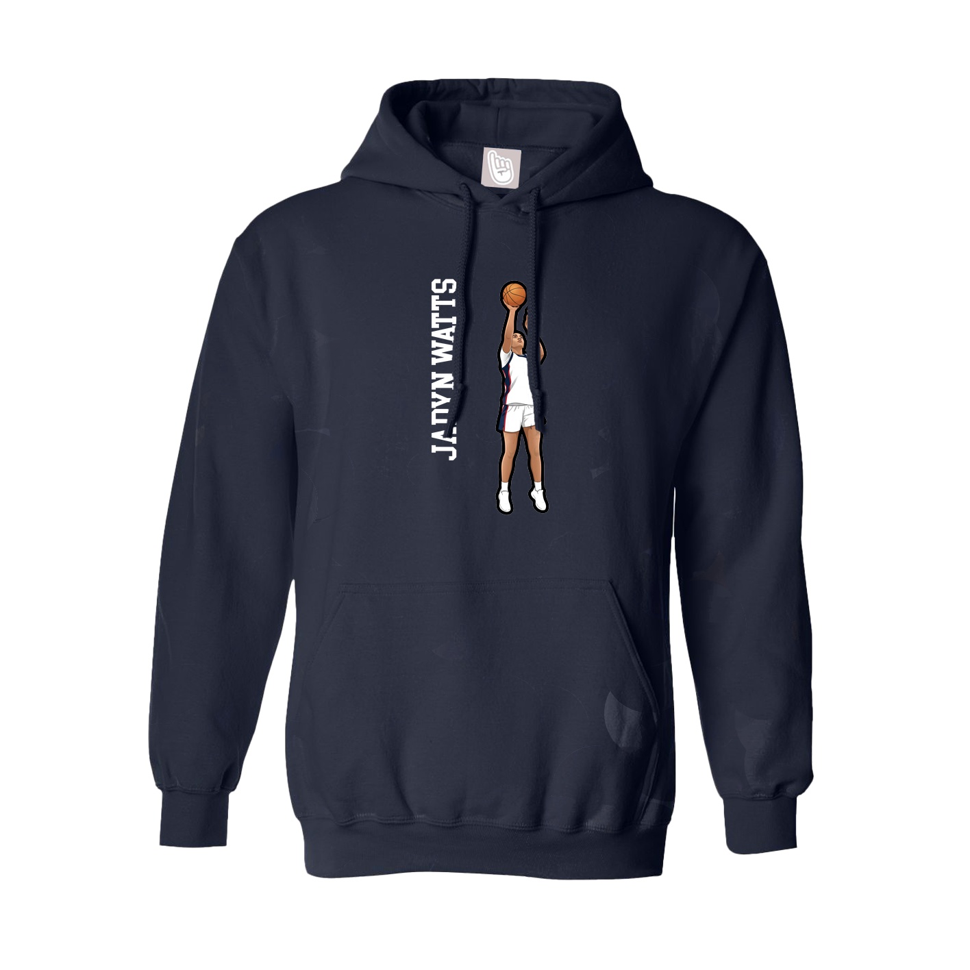 Youth Hoodie — Name Vertical in Navy