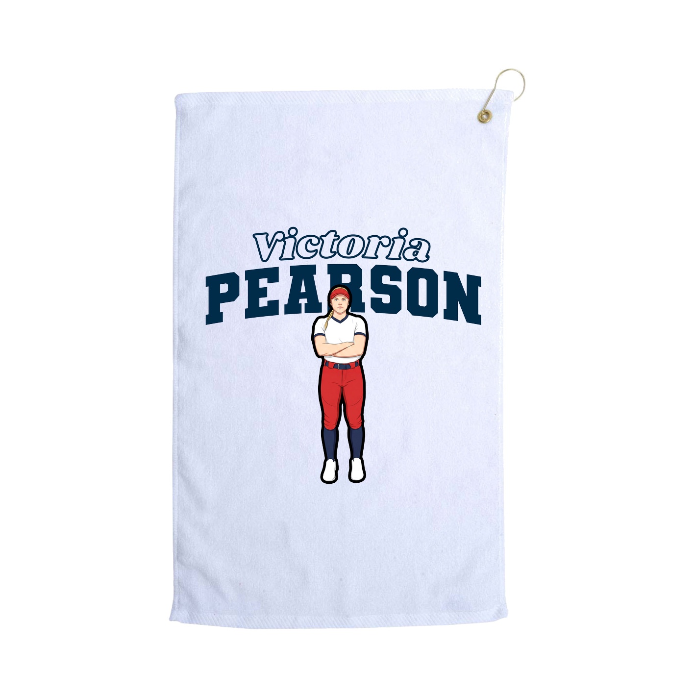 Golf Towel — Name Arch in White