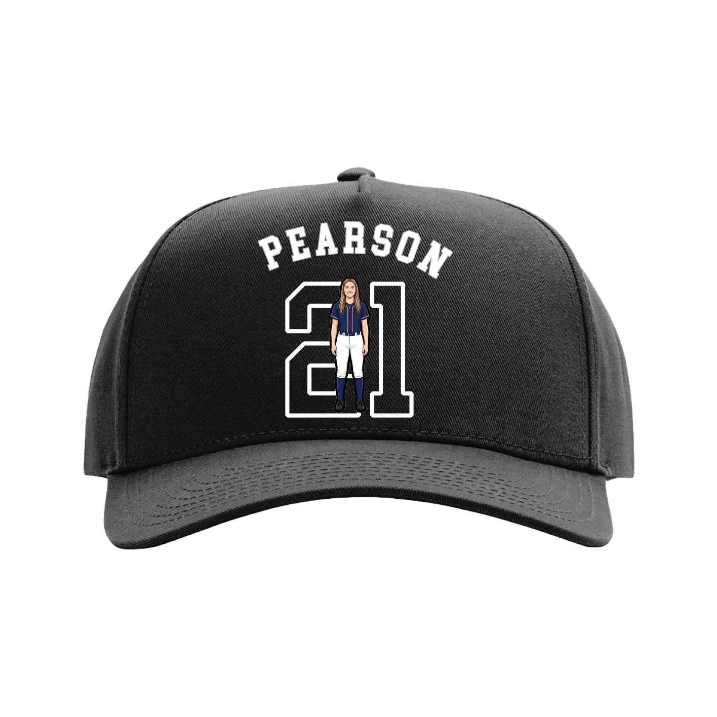 Full Fabric Five-Panel Champ Cap — Shirsey Arch in Black