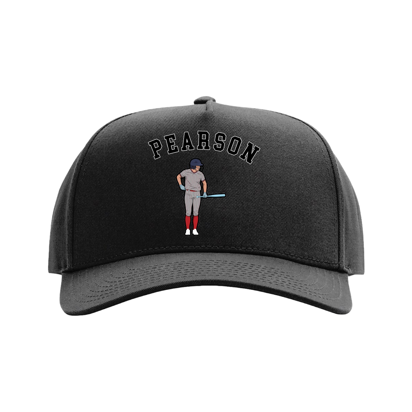 Full Fabric Five-Panel Champ Cap — Shirsey Arch in Black