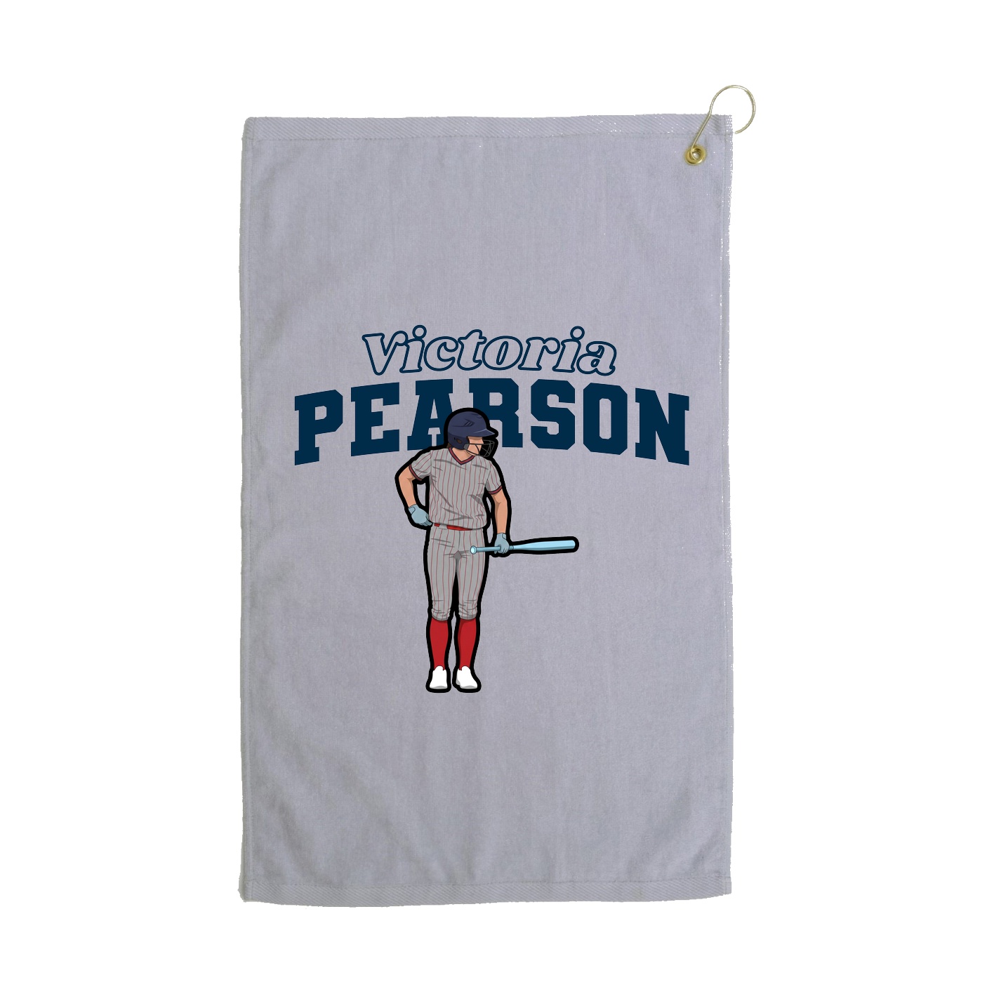 Golf Towel — Name Arch in Grey