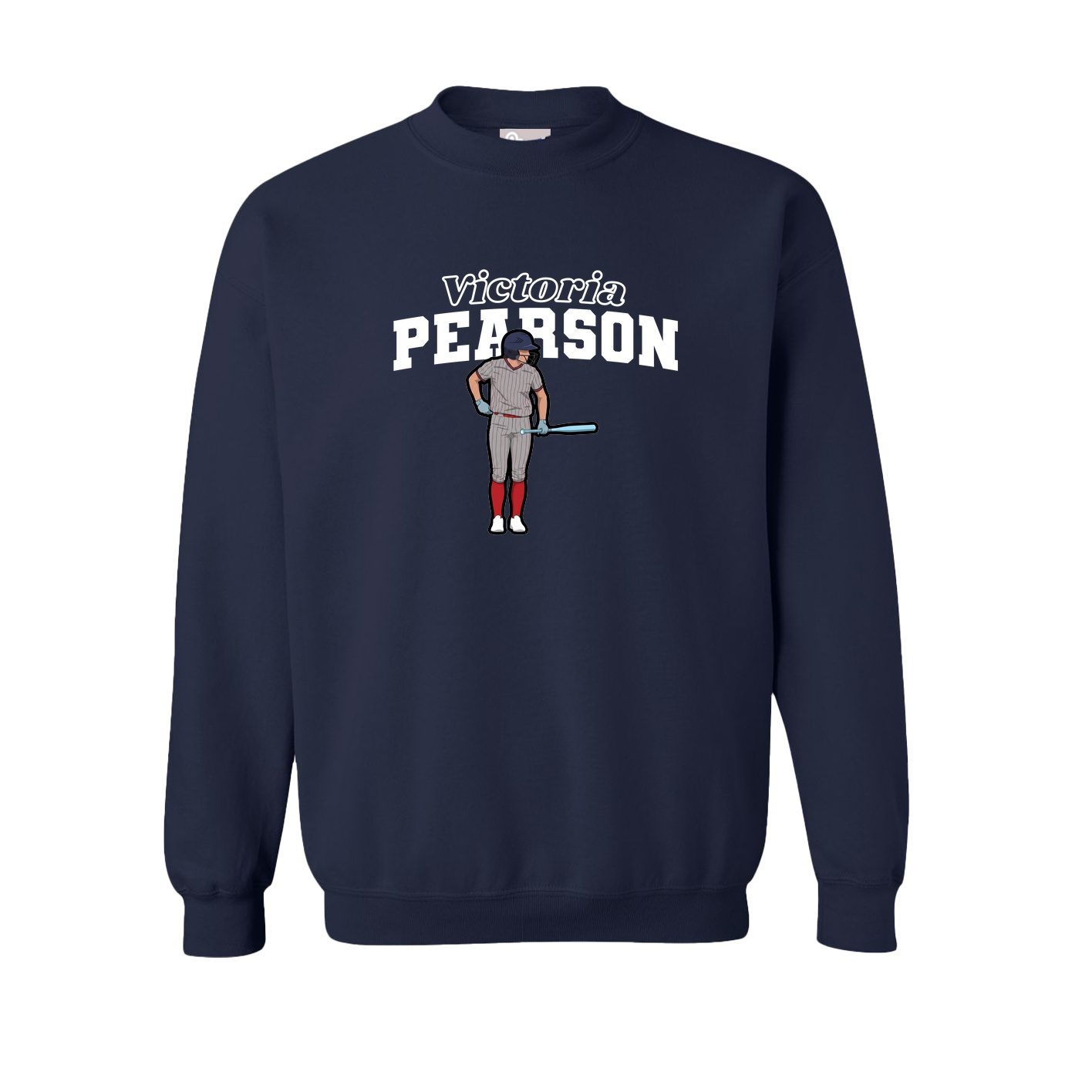 Fleece Crew — Name Arch in Navy