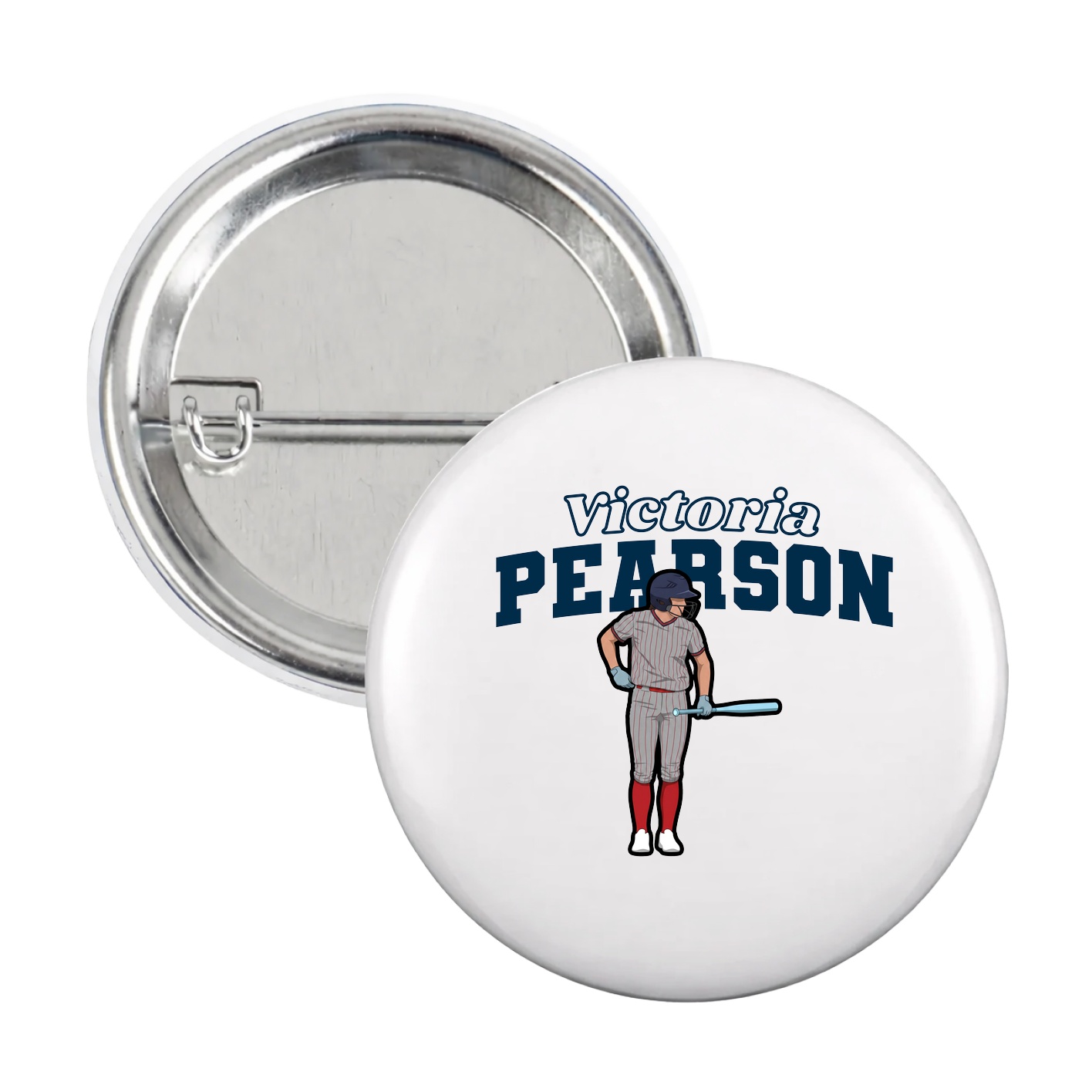 Game Day Button — Name Arch in White
