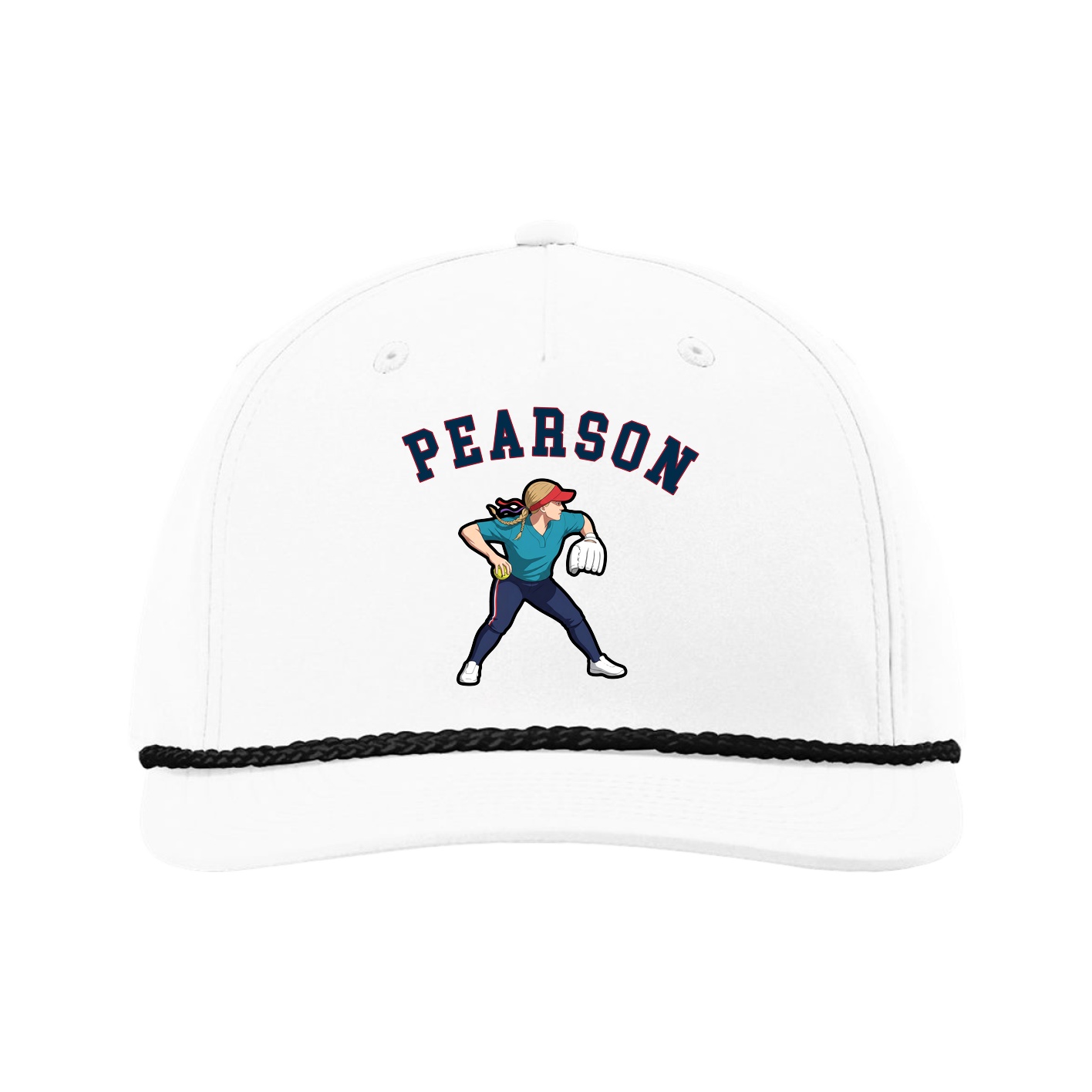 Five-Panel Classic Rope Cap — Shirsey Arch in White