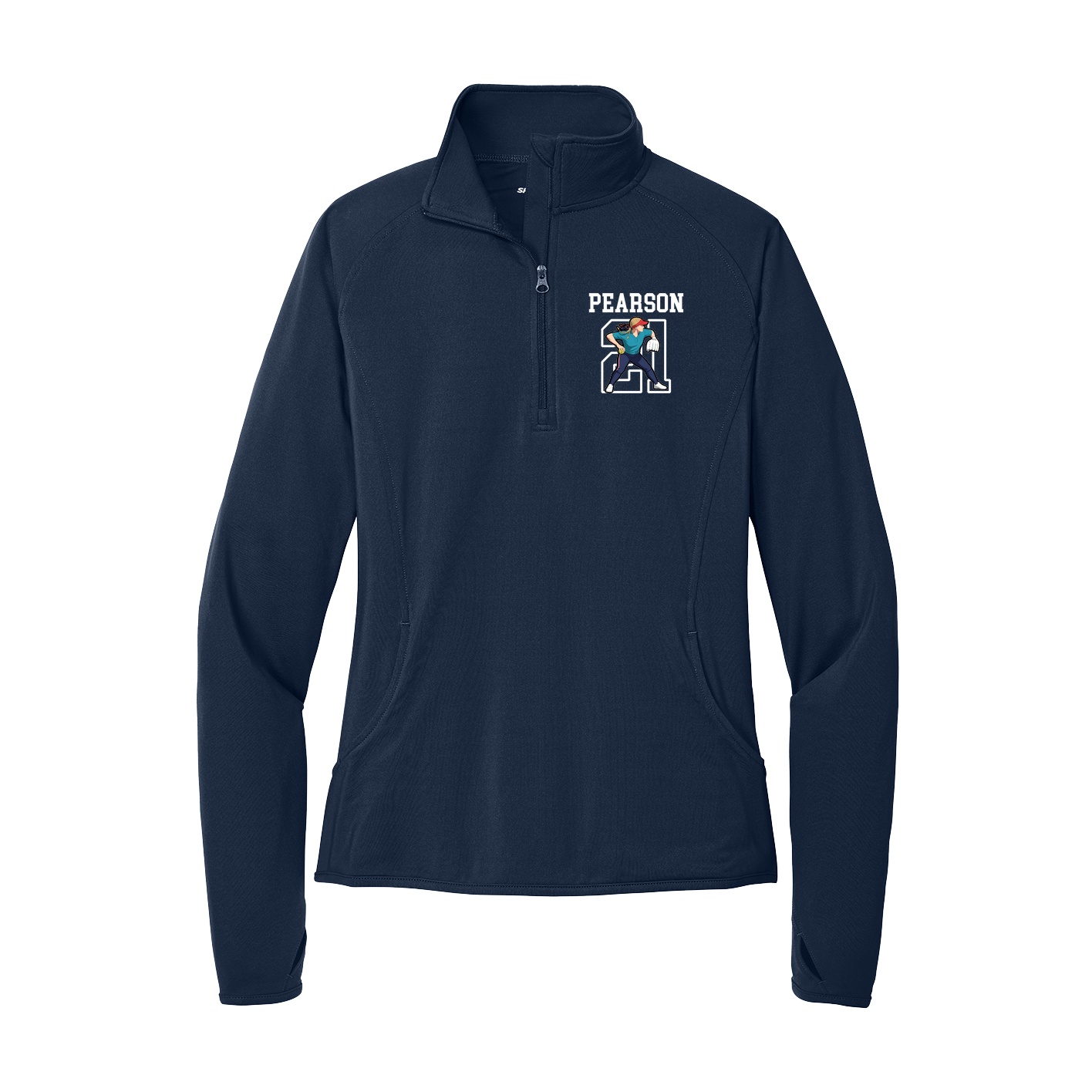Women's Q-Zip Pullover — Shirsey in Navy