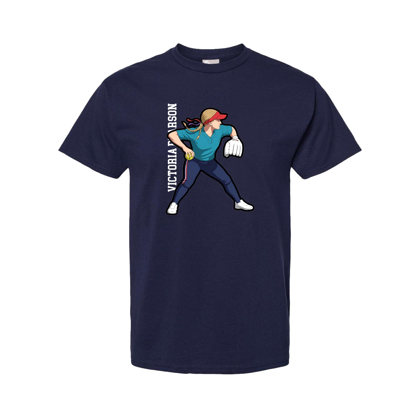 Youth Tee — Name Vertical in Navy
