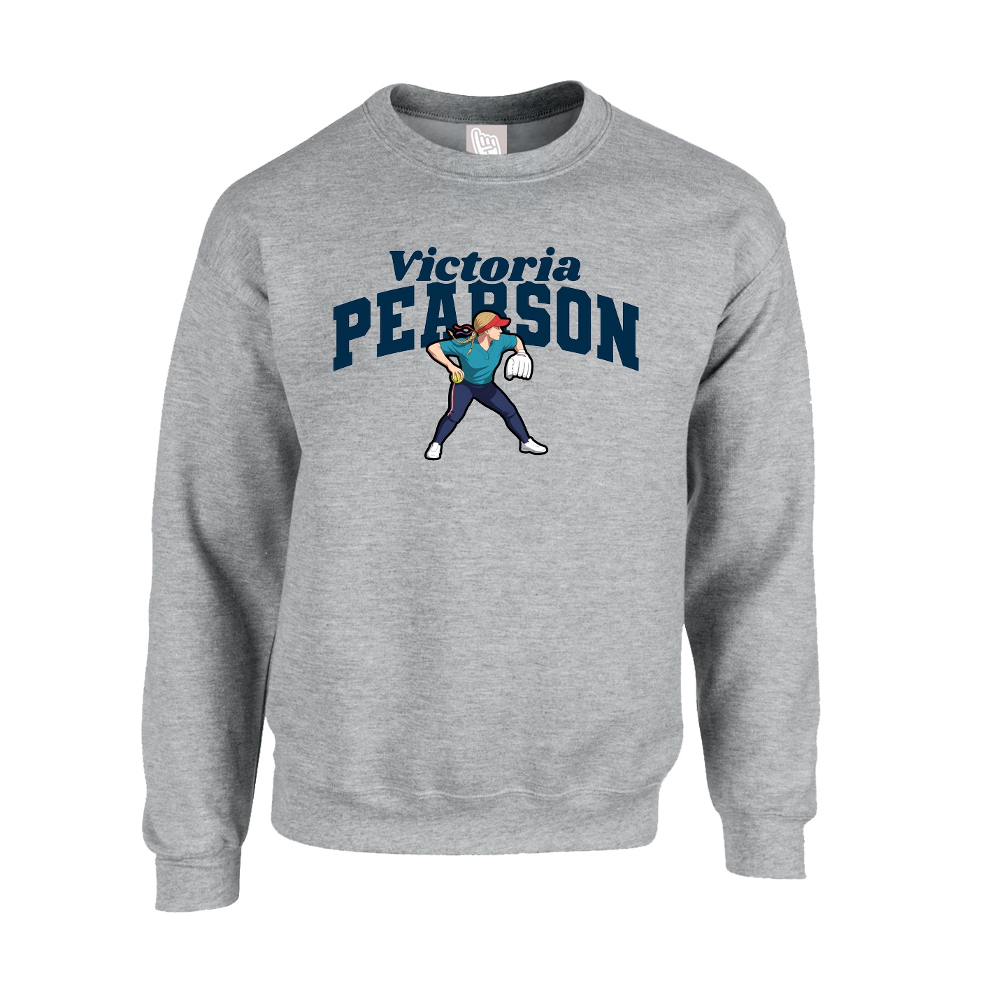 Fleece Crew — Signature Arch in Grey