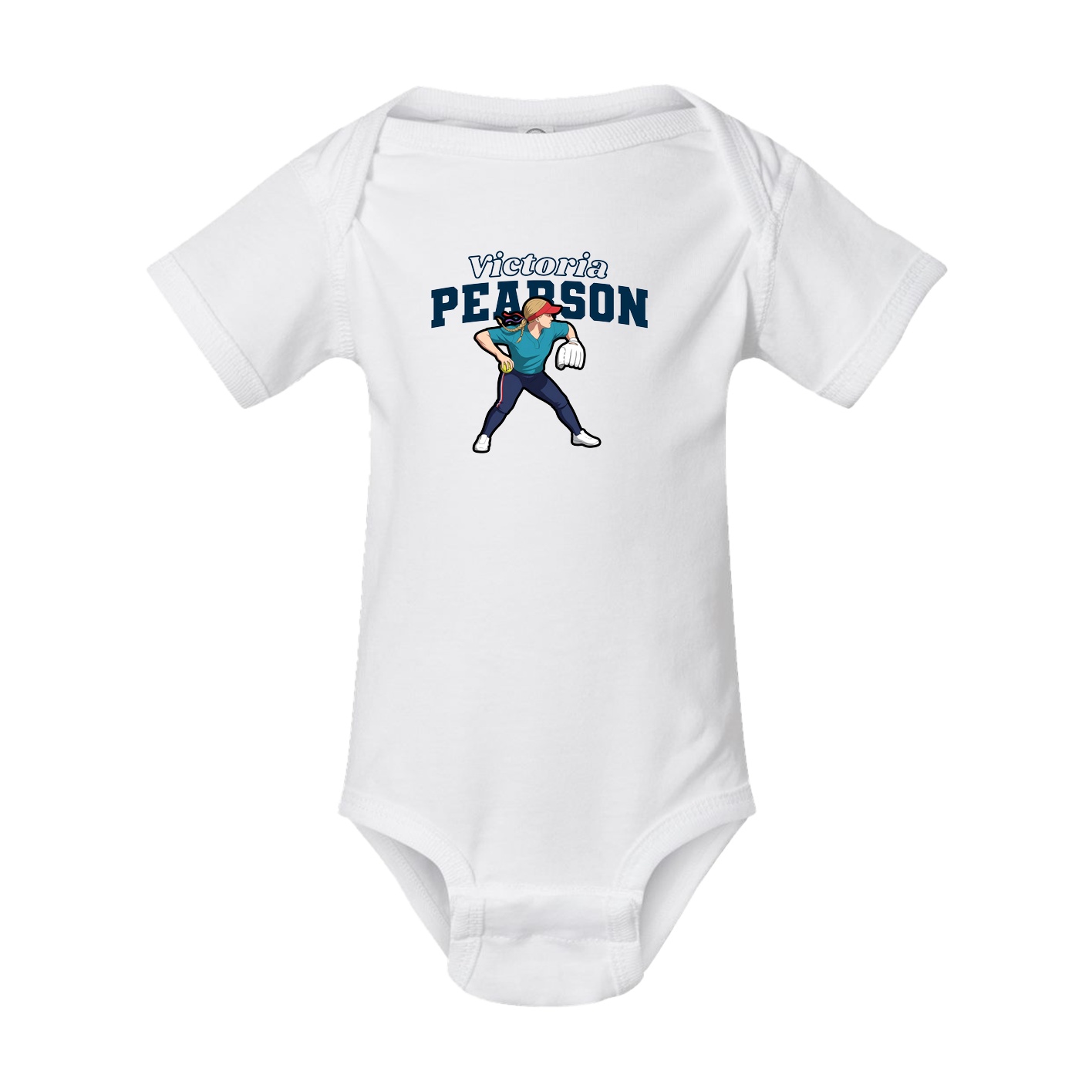 Baby Onesie — Name Arch in White