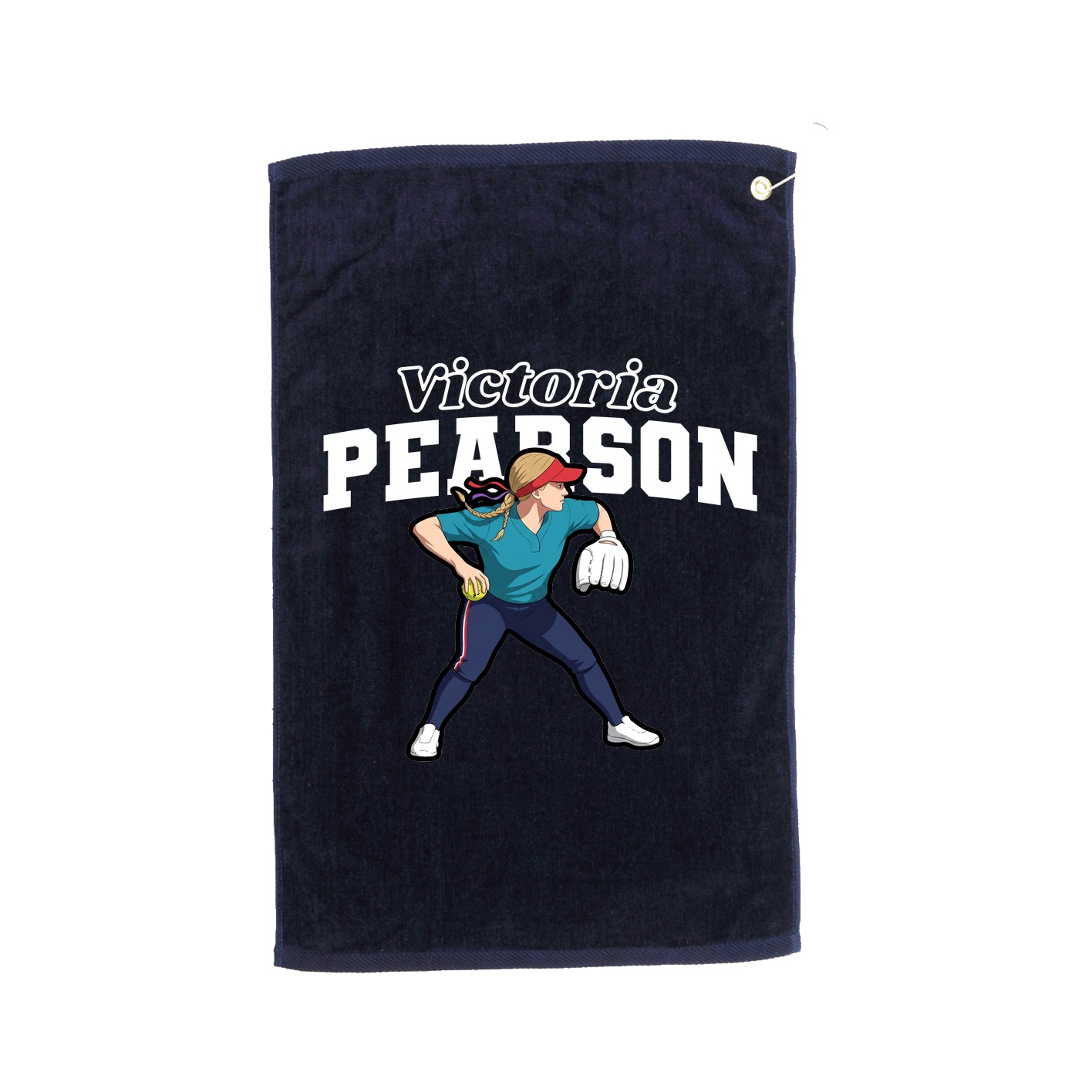 Golf Towel — Name Arch in Navy