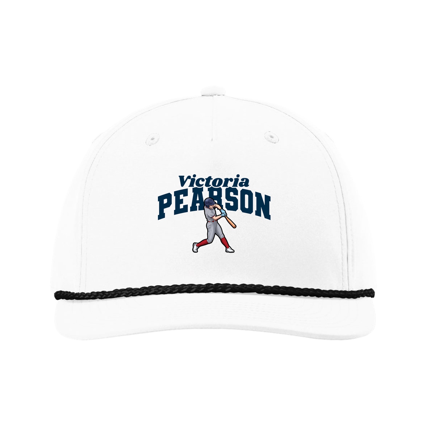 Five-Panel Classic Rope Cap — Signature Arch in White