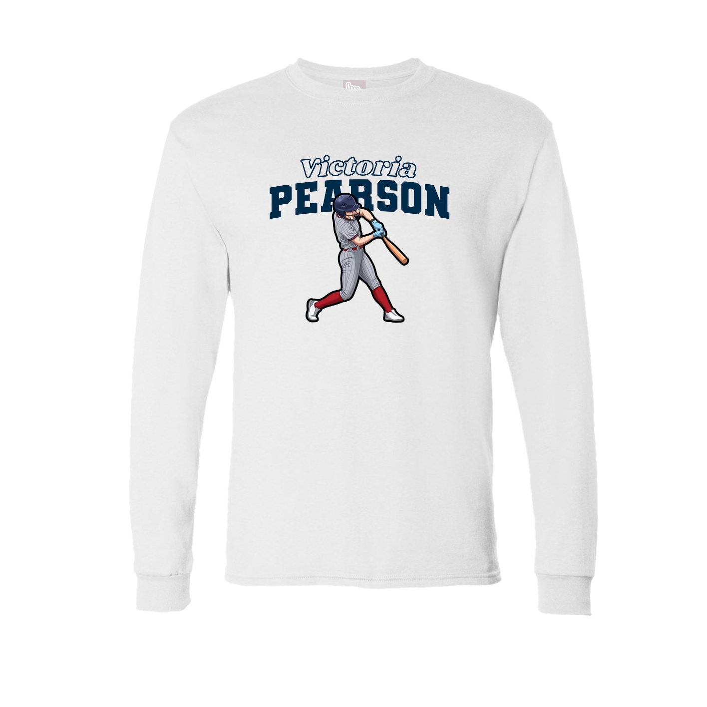 Long Sleeve Tee — Name Arch in White