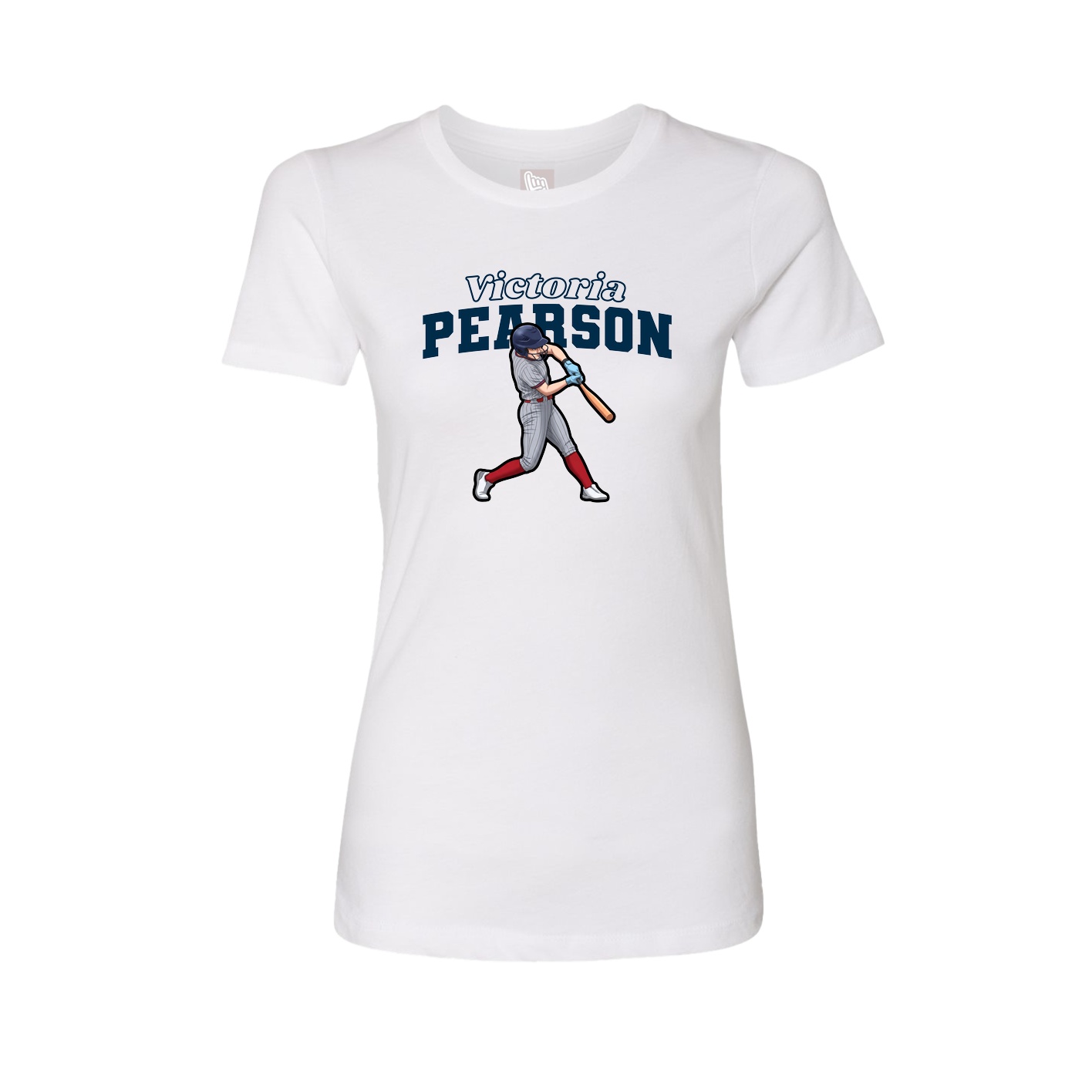 Womens Tee — Name Arch in White