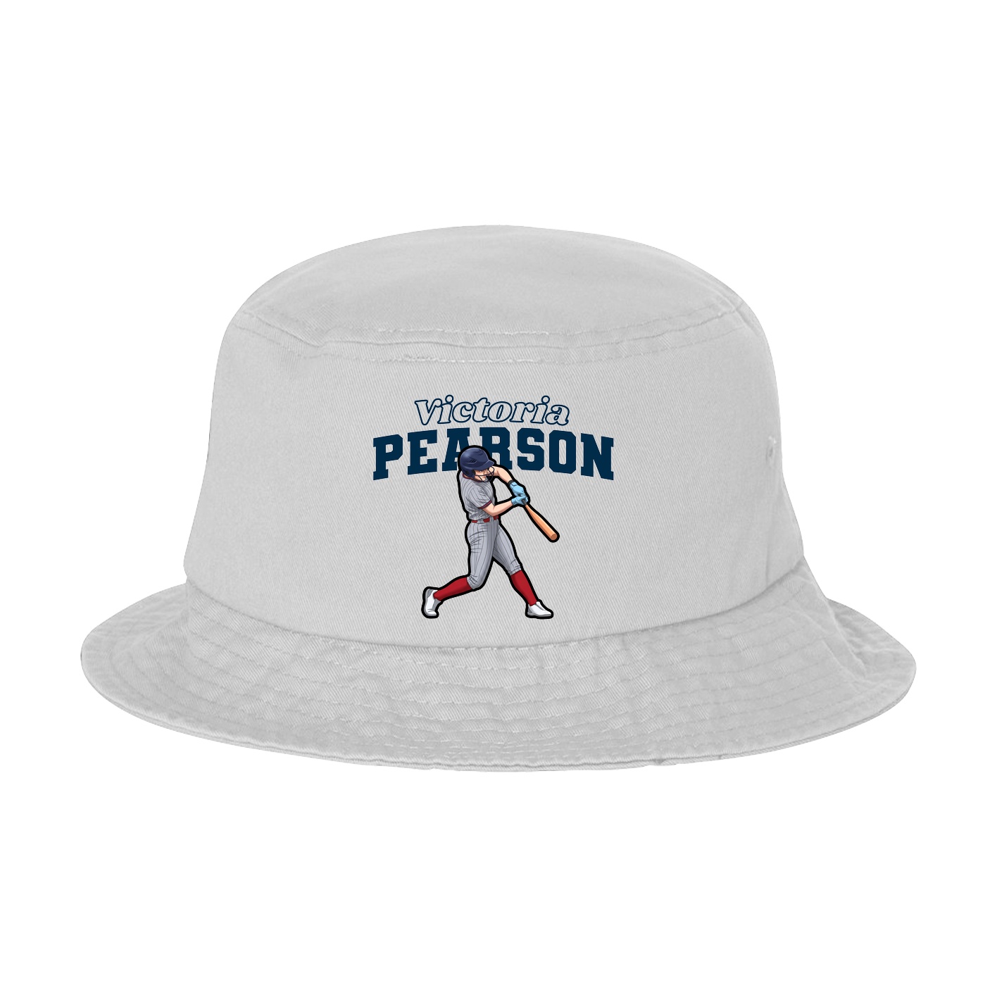 Bucket Cap — Name Arch in White