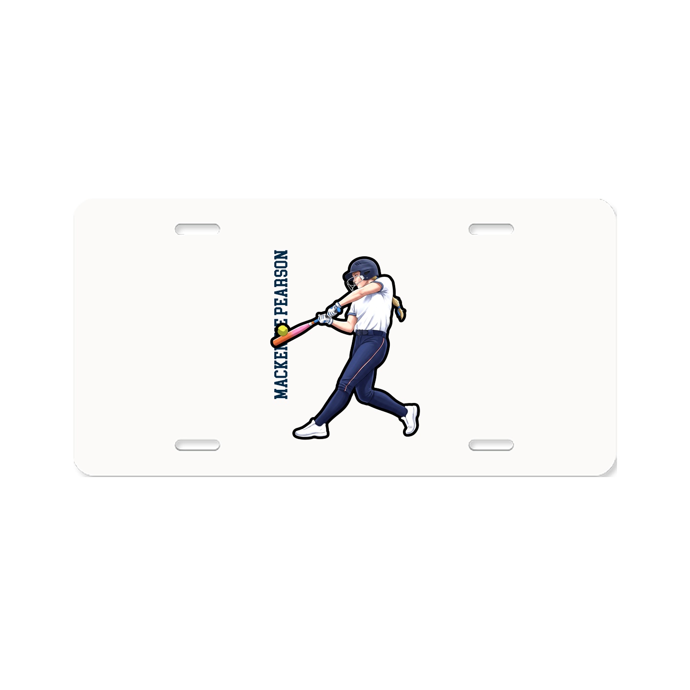 License Plate — Name Vertical in Classic