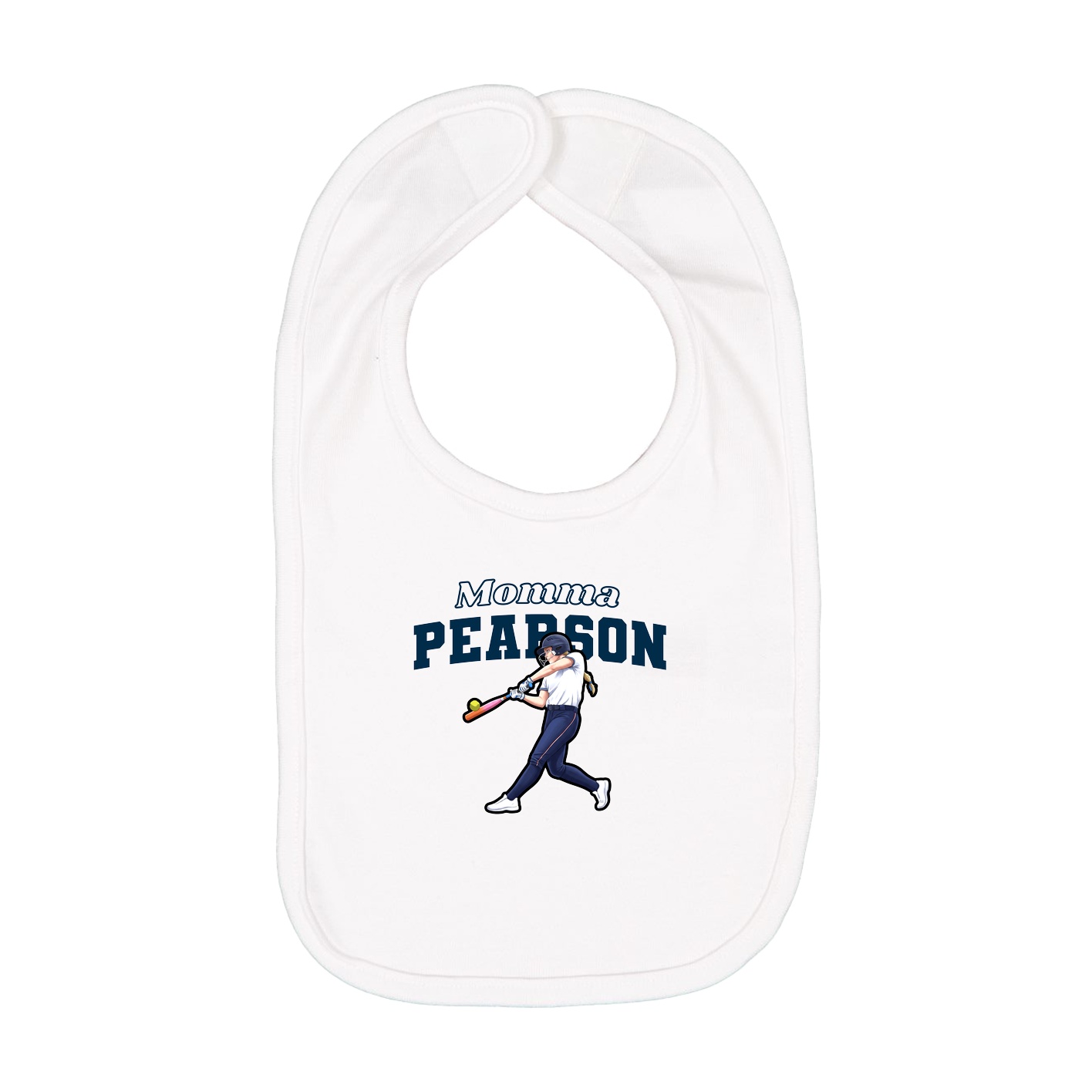 Infant Bib — Mothers Day Block in White