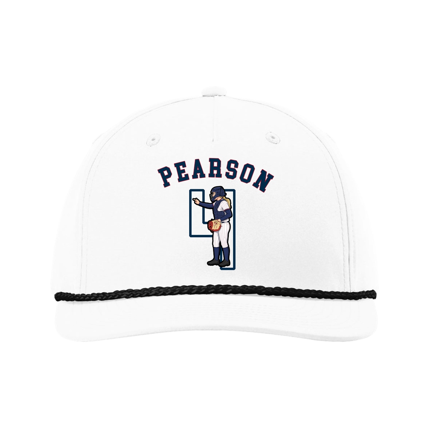 Five-Panel Classic Rope Cap — Shirsey Arch in White