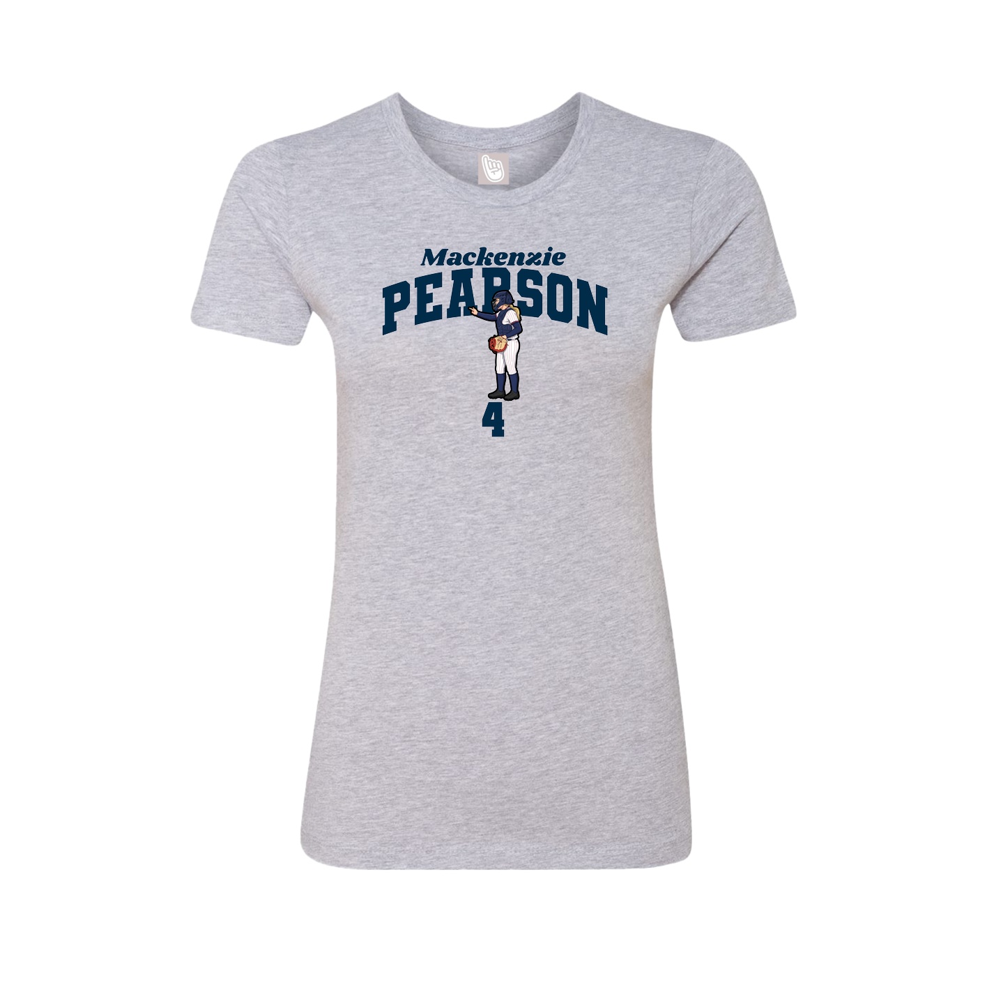 Fitted Women's Tee — Signature Arch in Grey