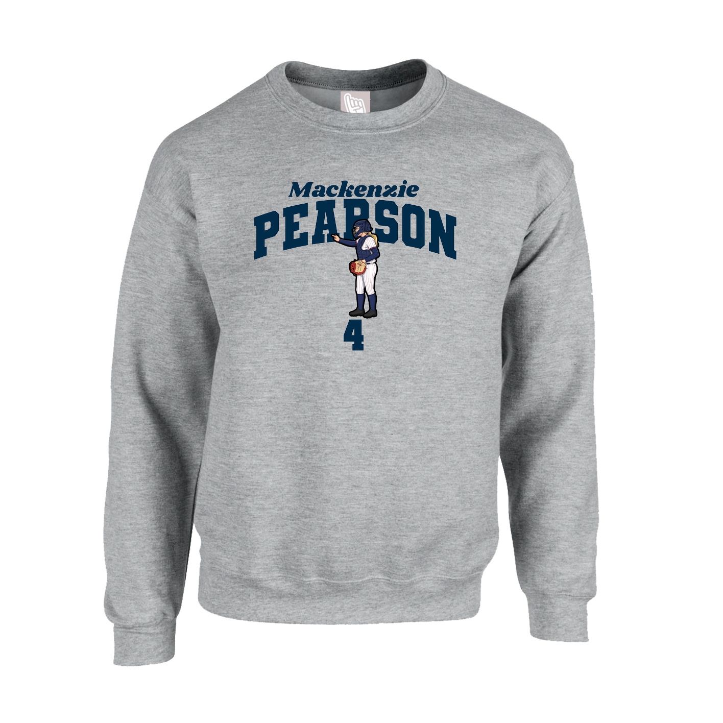 Fleece Crew — Signature Arch in Grey