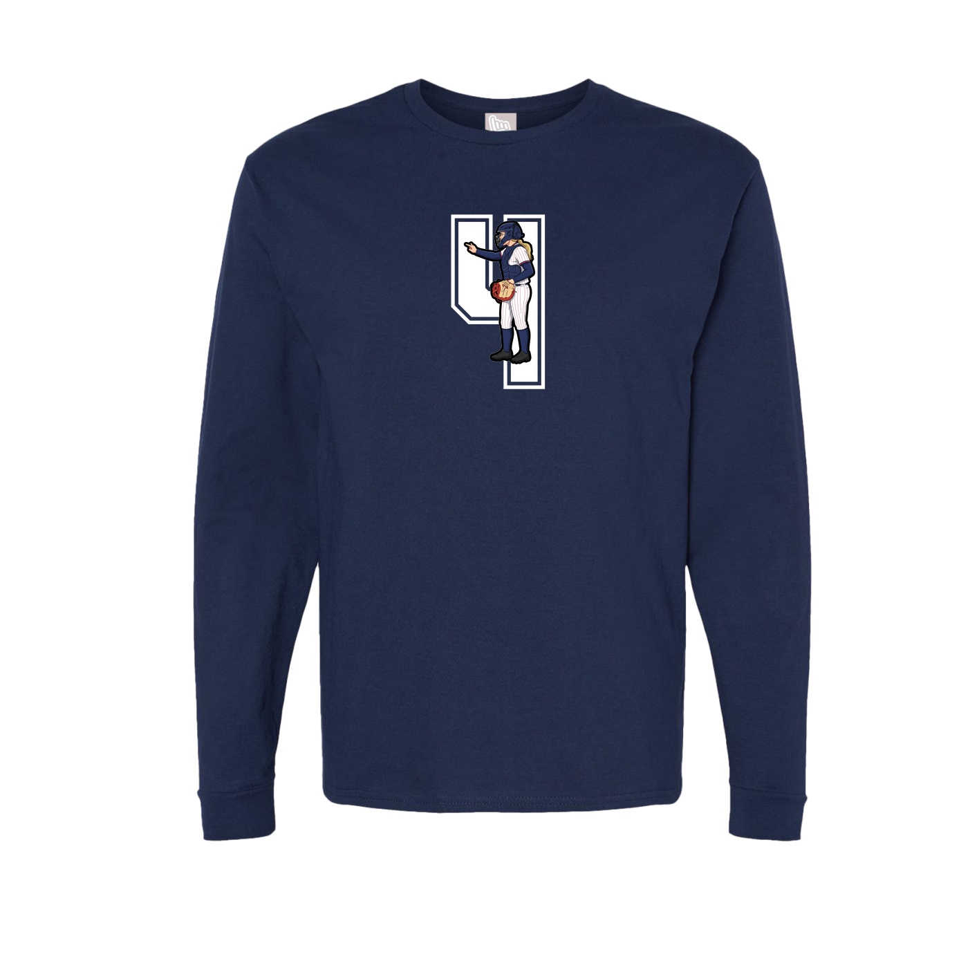 Long Sleeve Tee — Number in Navy