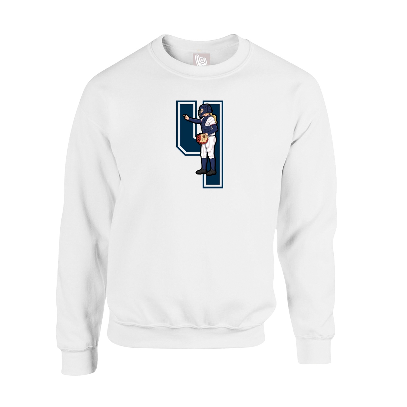 Fleece Crew — Number in White