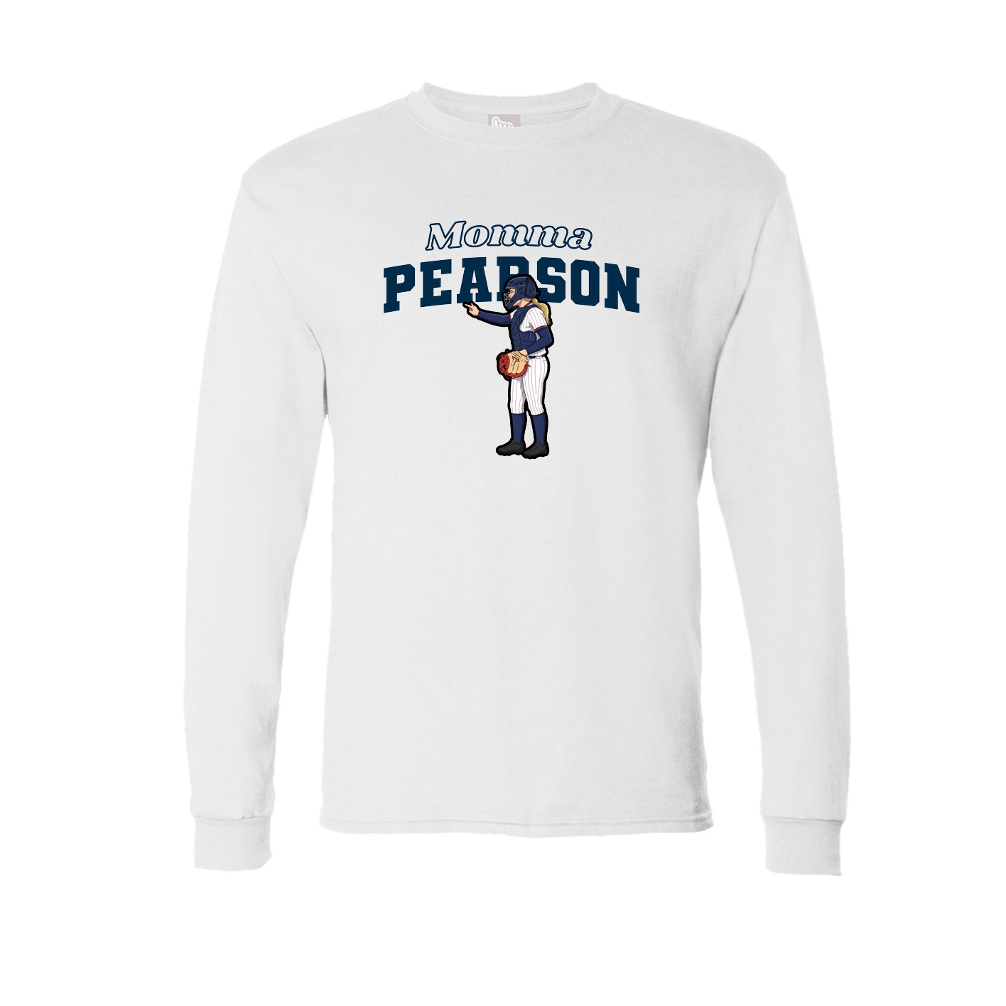 Long Sleeve Tee — Mothers Day Block in White