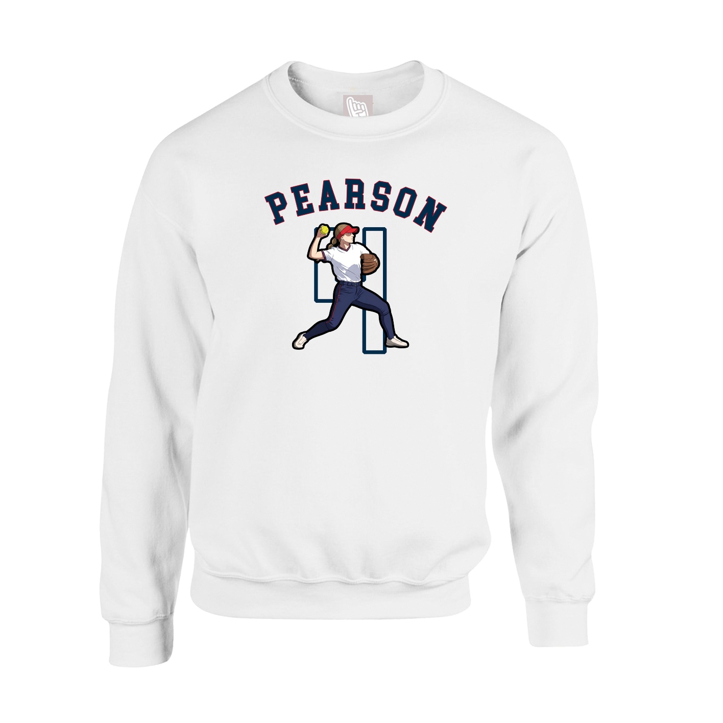 Fleece Crew — Shirsey Arch in White