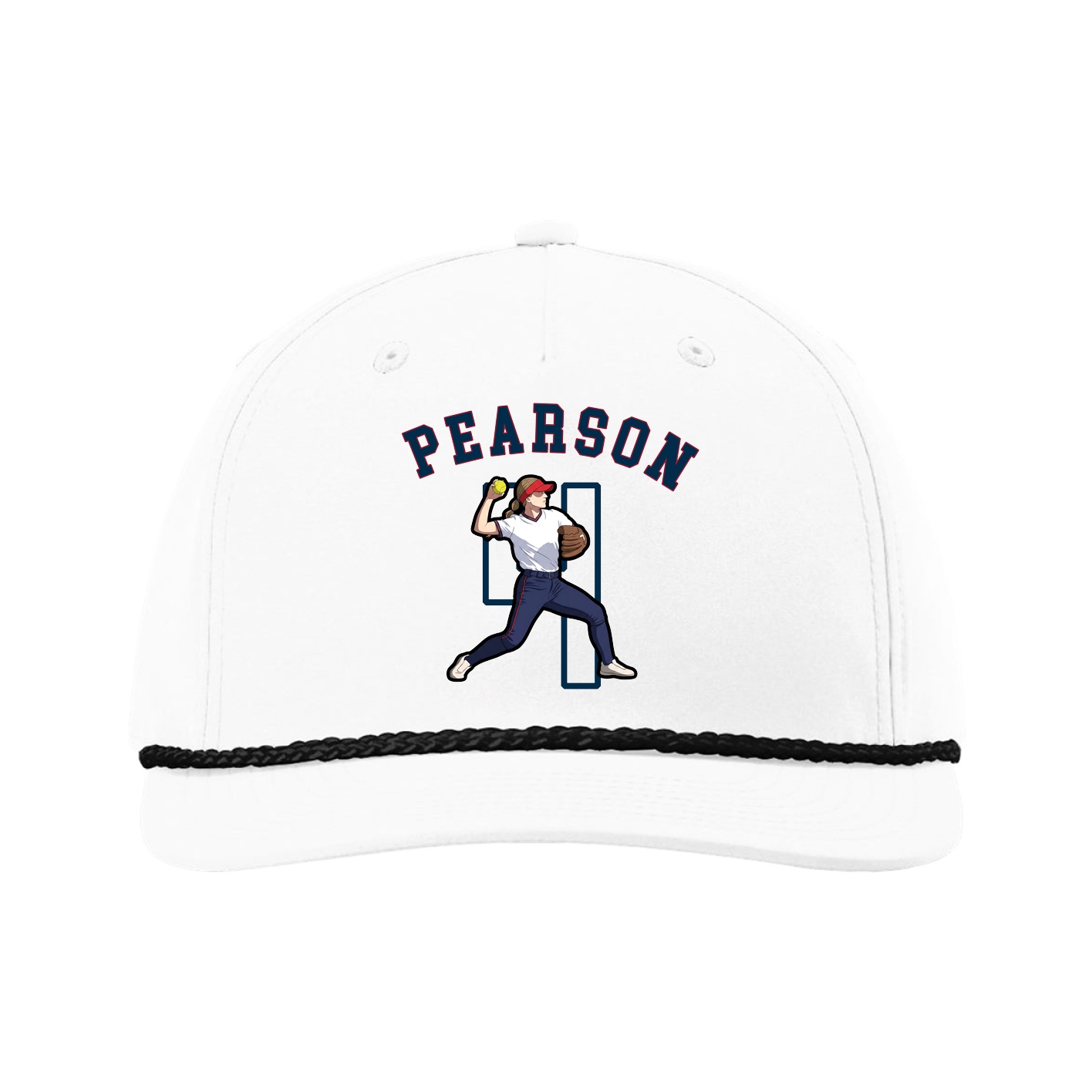 Five-Panel Classic Rope Cap — Shirsey Arch in White