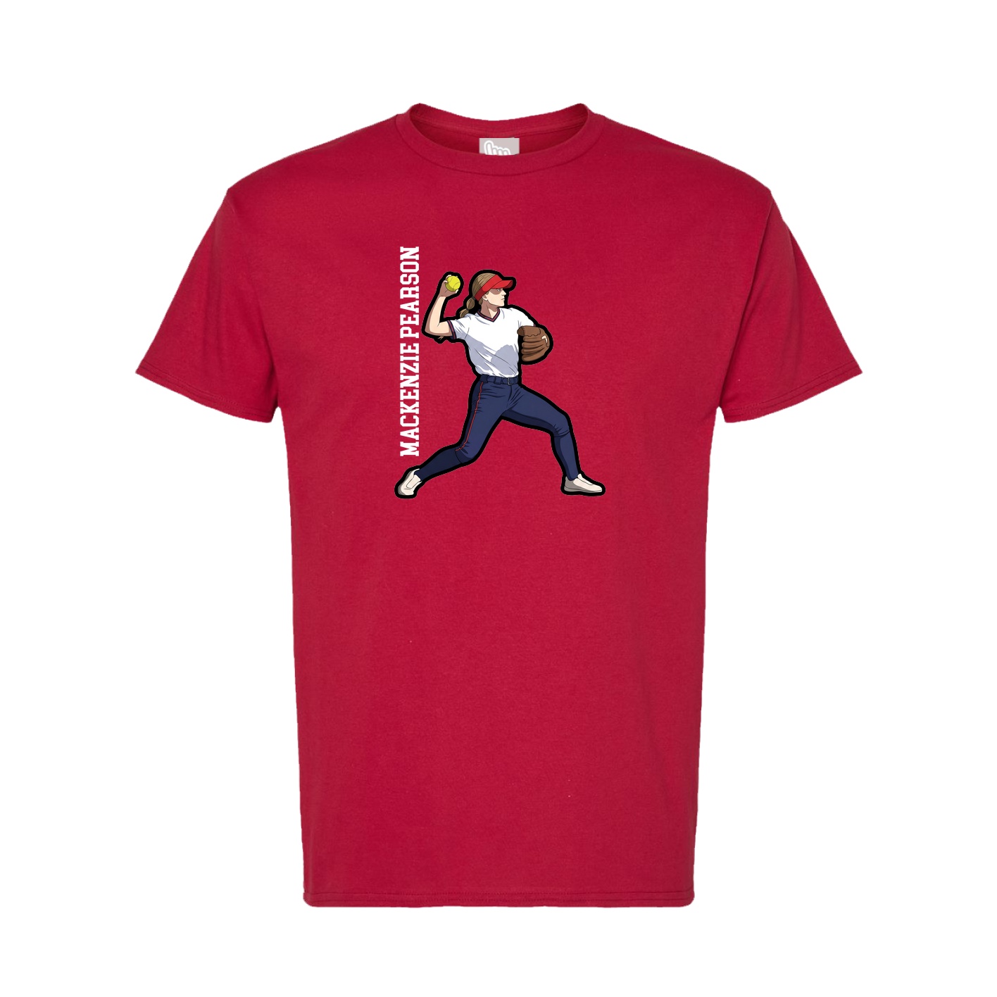 Tee — Name Vertical in Crimson
