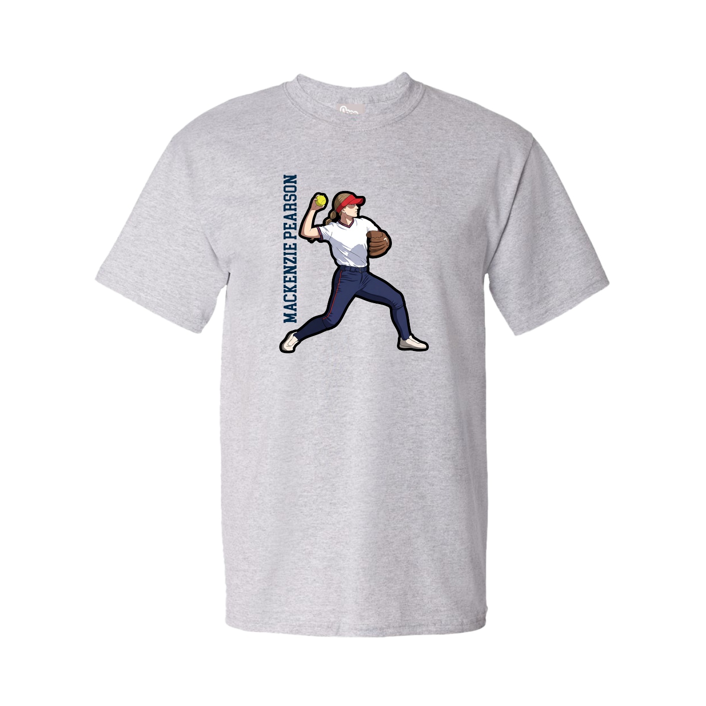 Youth Tee — Name Vertical in Grey