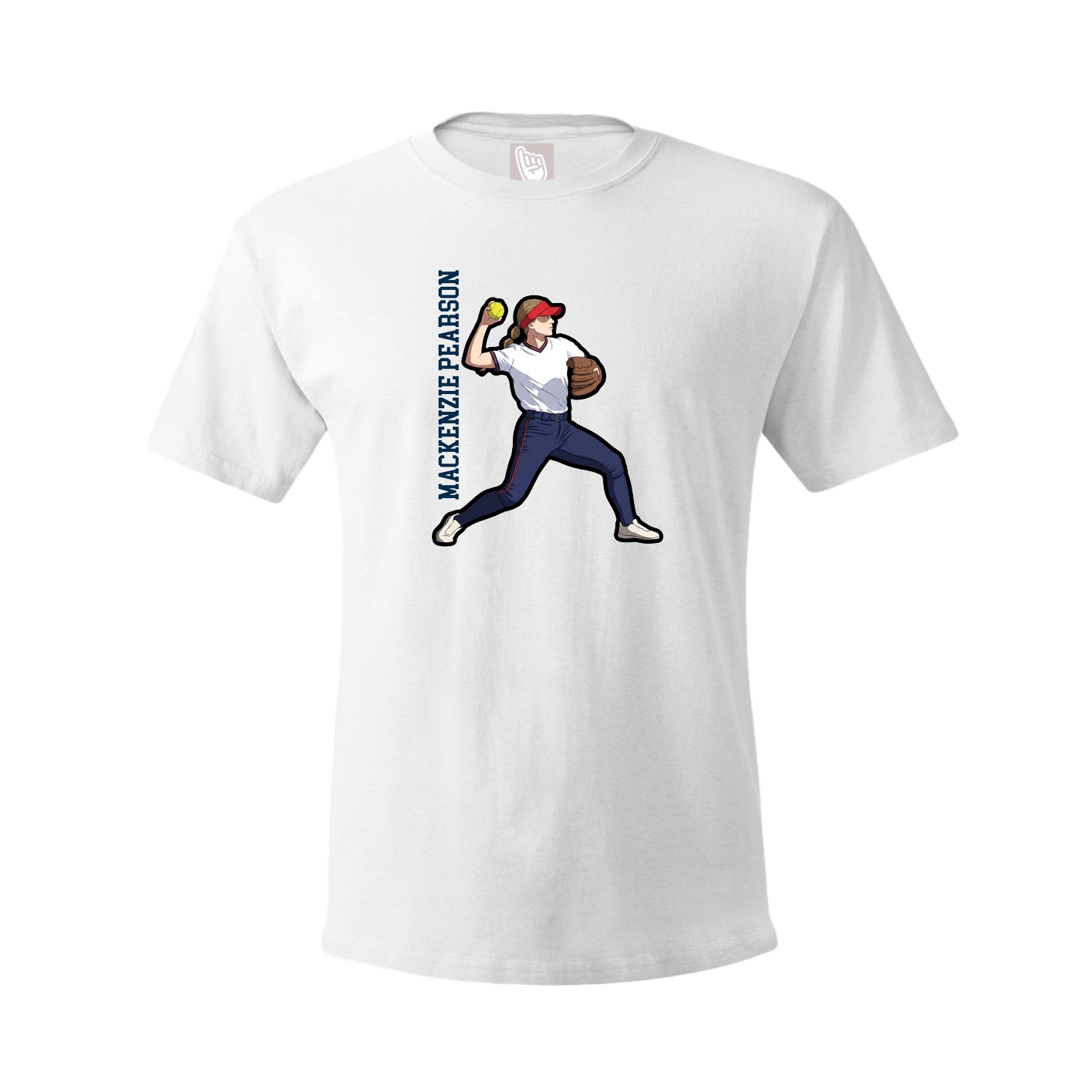 Youth Tee — Name Vertical in White