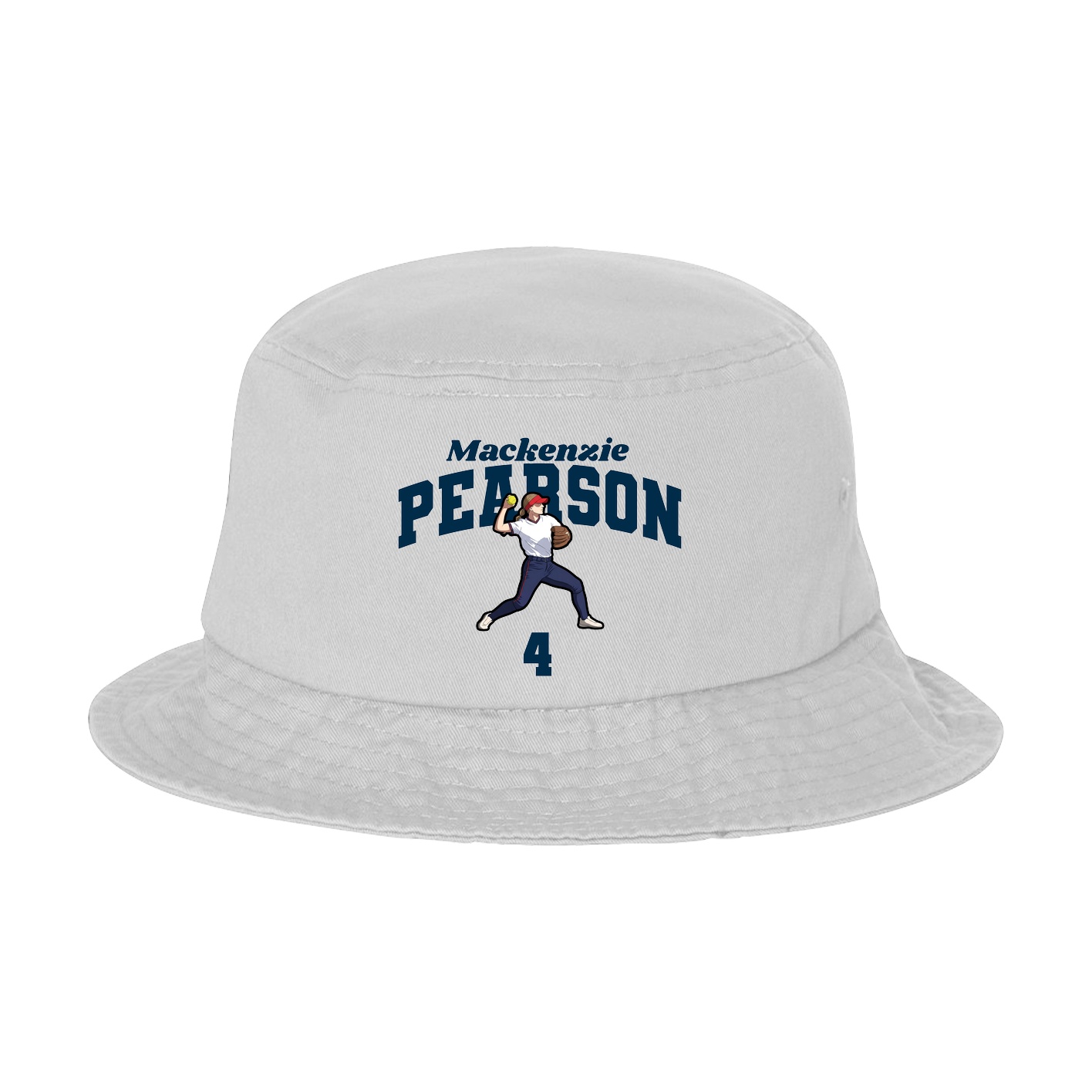 Bucket Cap — Signature Arch in White