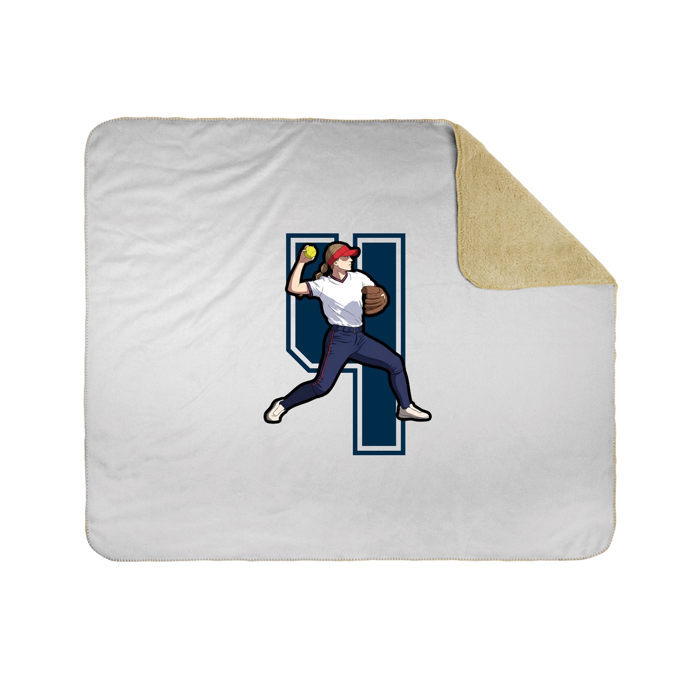 Throw Blanket — Number in White