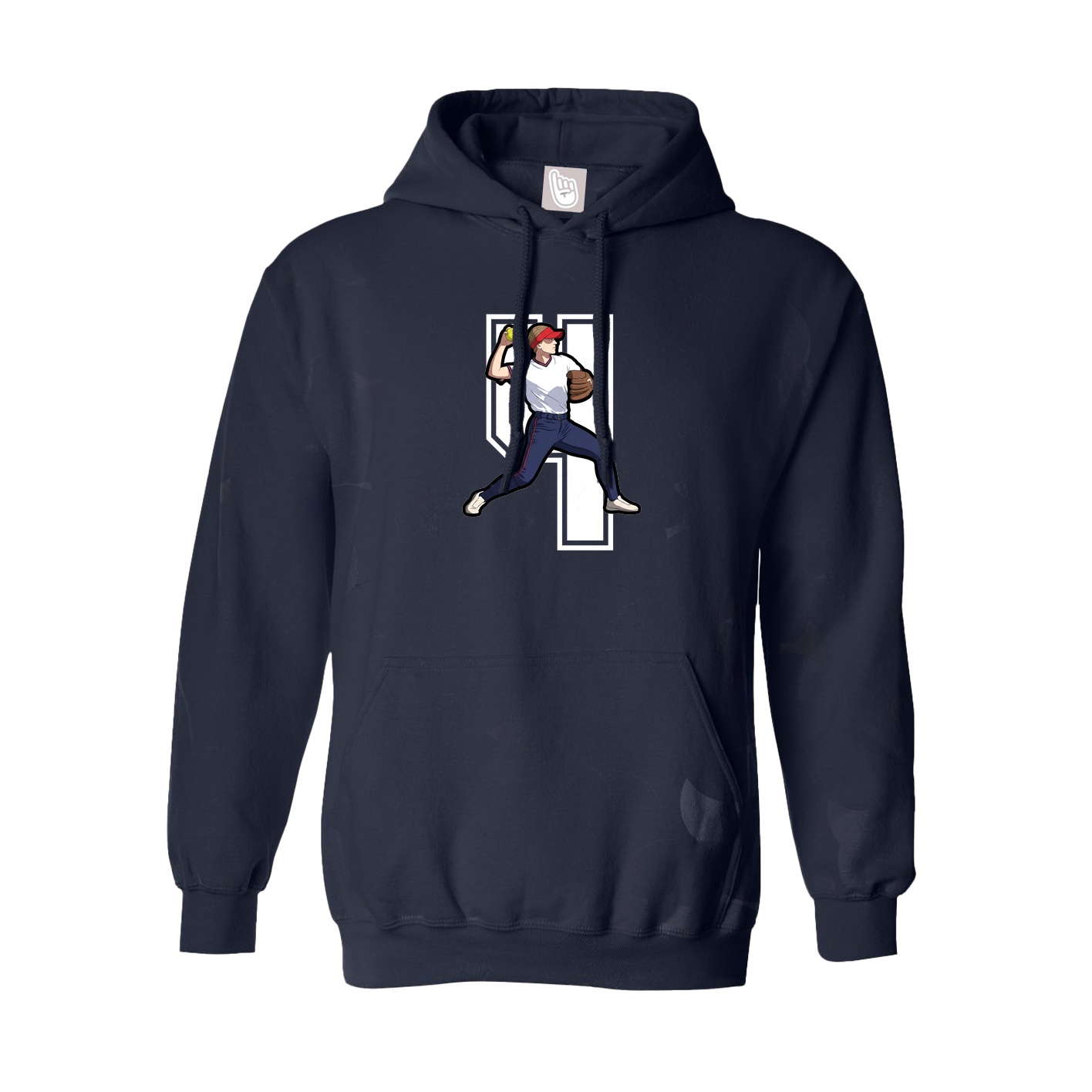 Youth Hoodie — Number in Navy