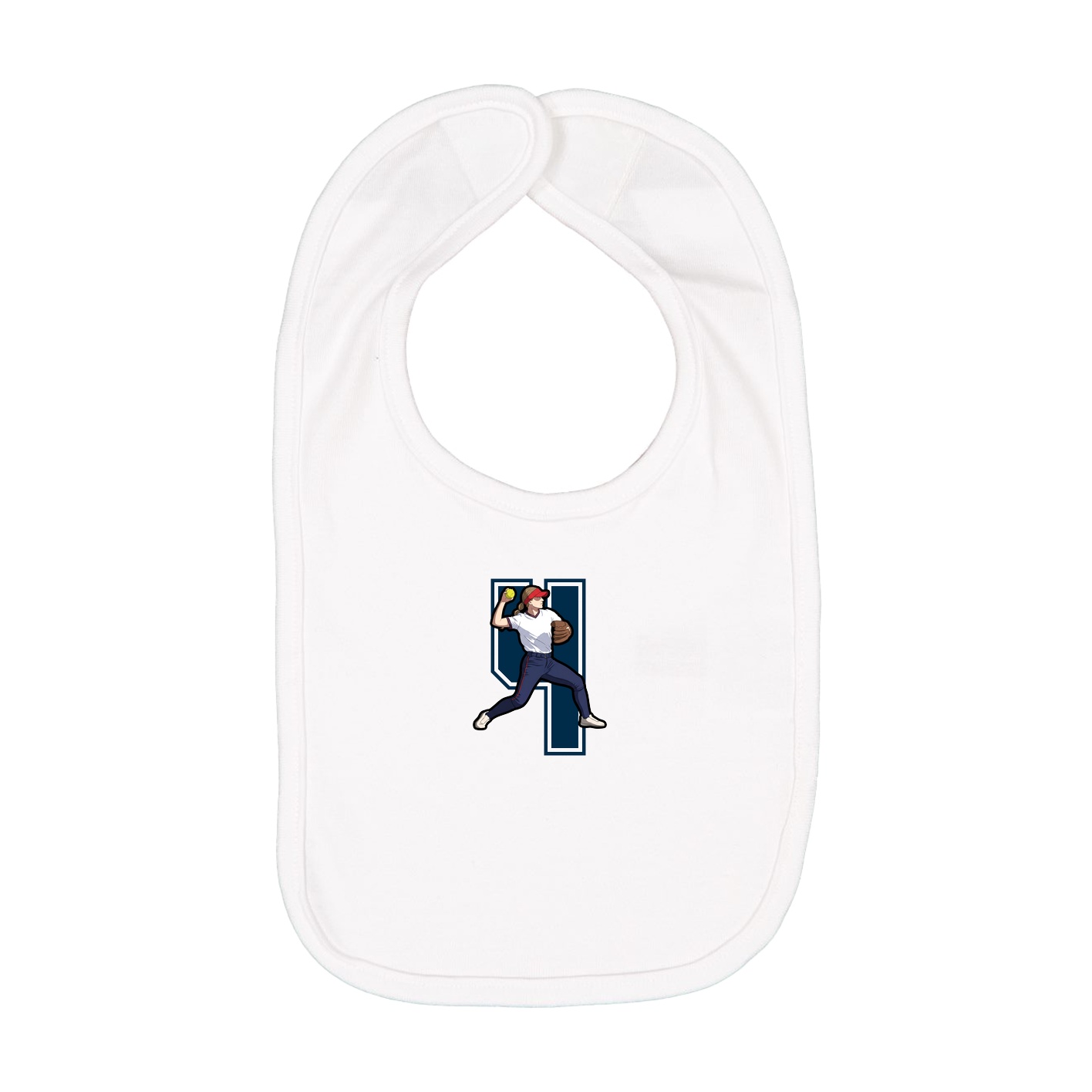 Infant Bib — Number in White