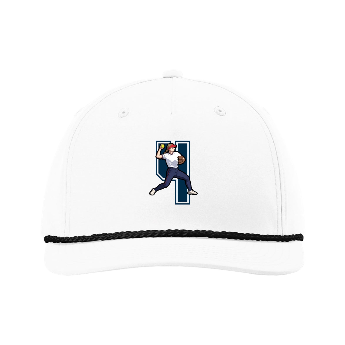 Five-Panel Classic Rope Cap — Number in White