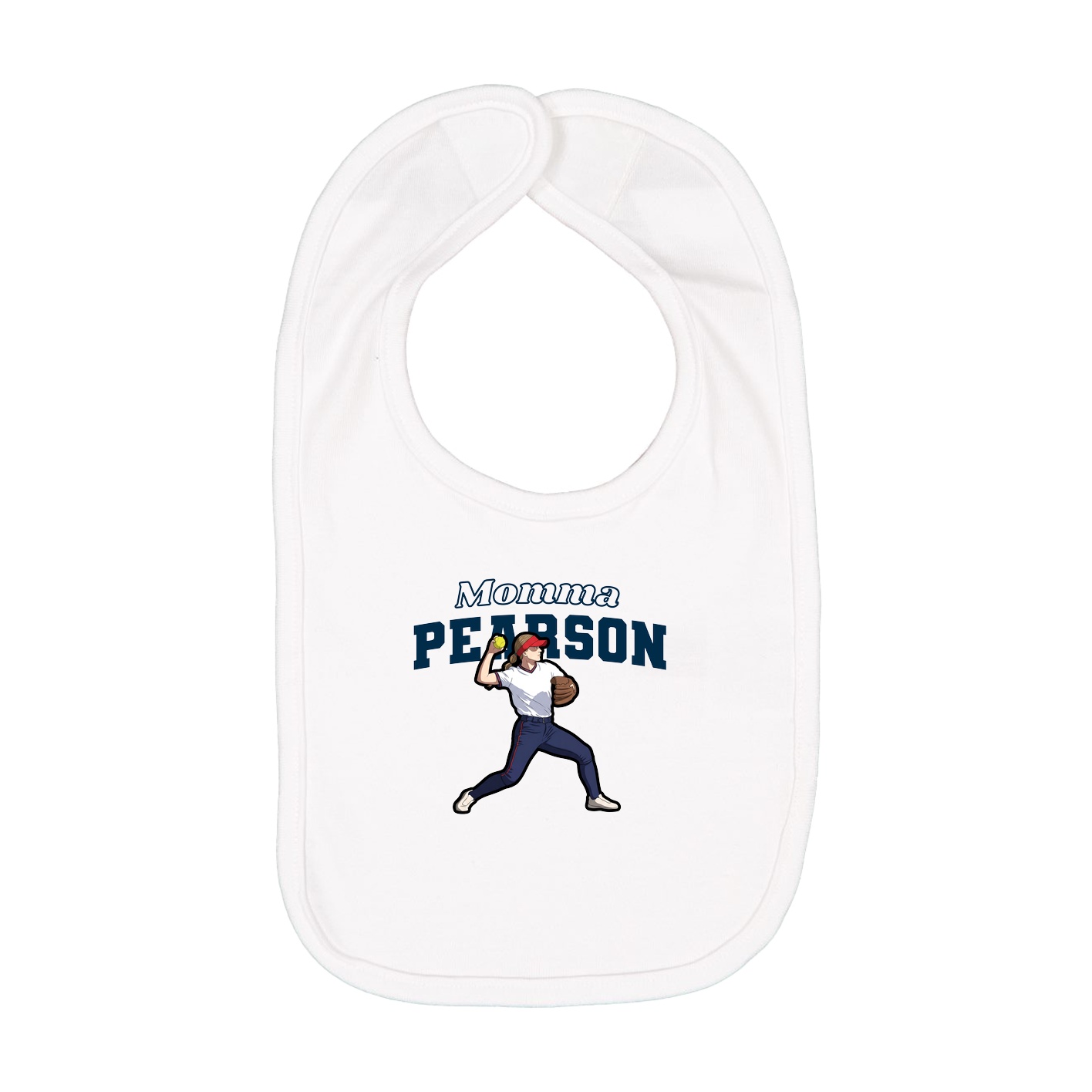 Infant Bib — Mothers Day Block in White