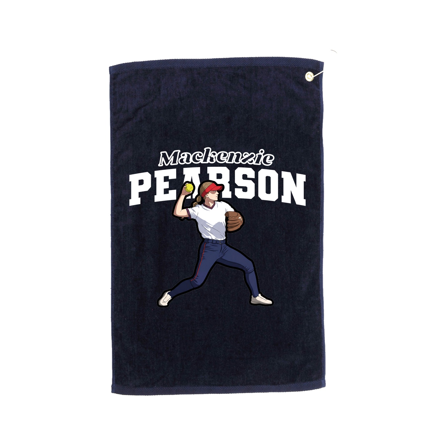 Golf Towel — Name Arch in Navy