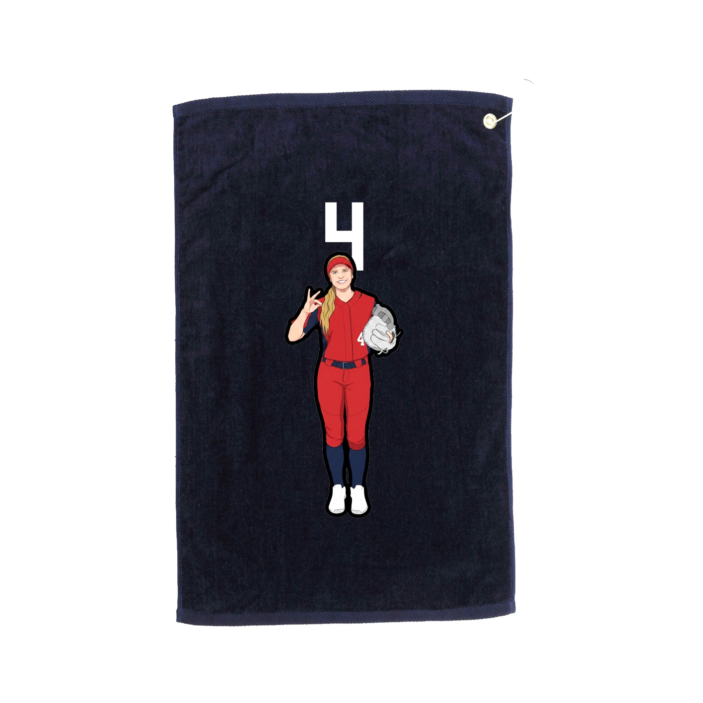 Golf Towel — Number Top in Navy