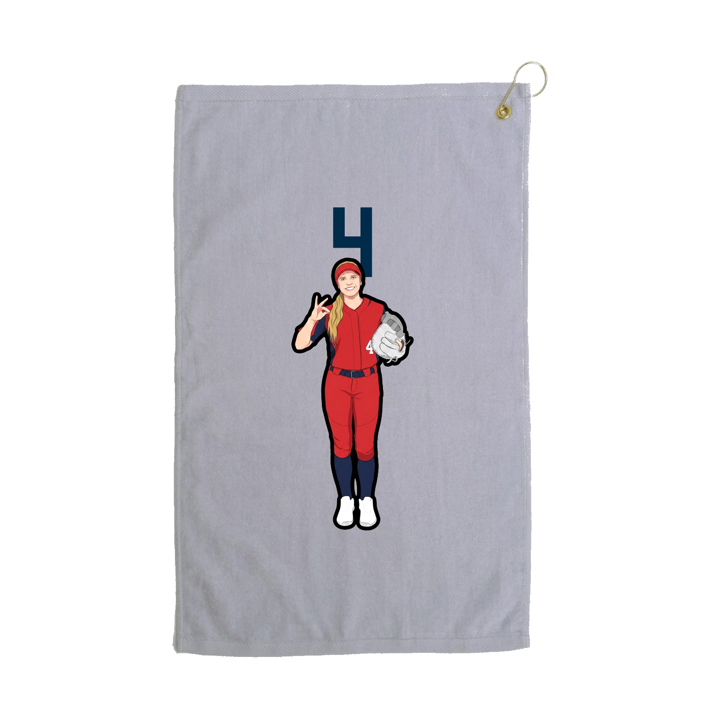 Golf Towel — Number Top in Grey