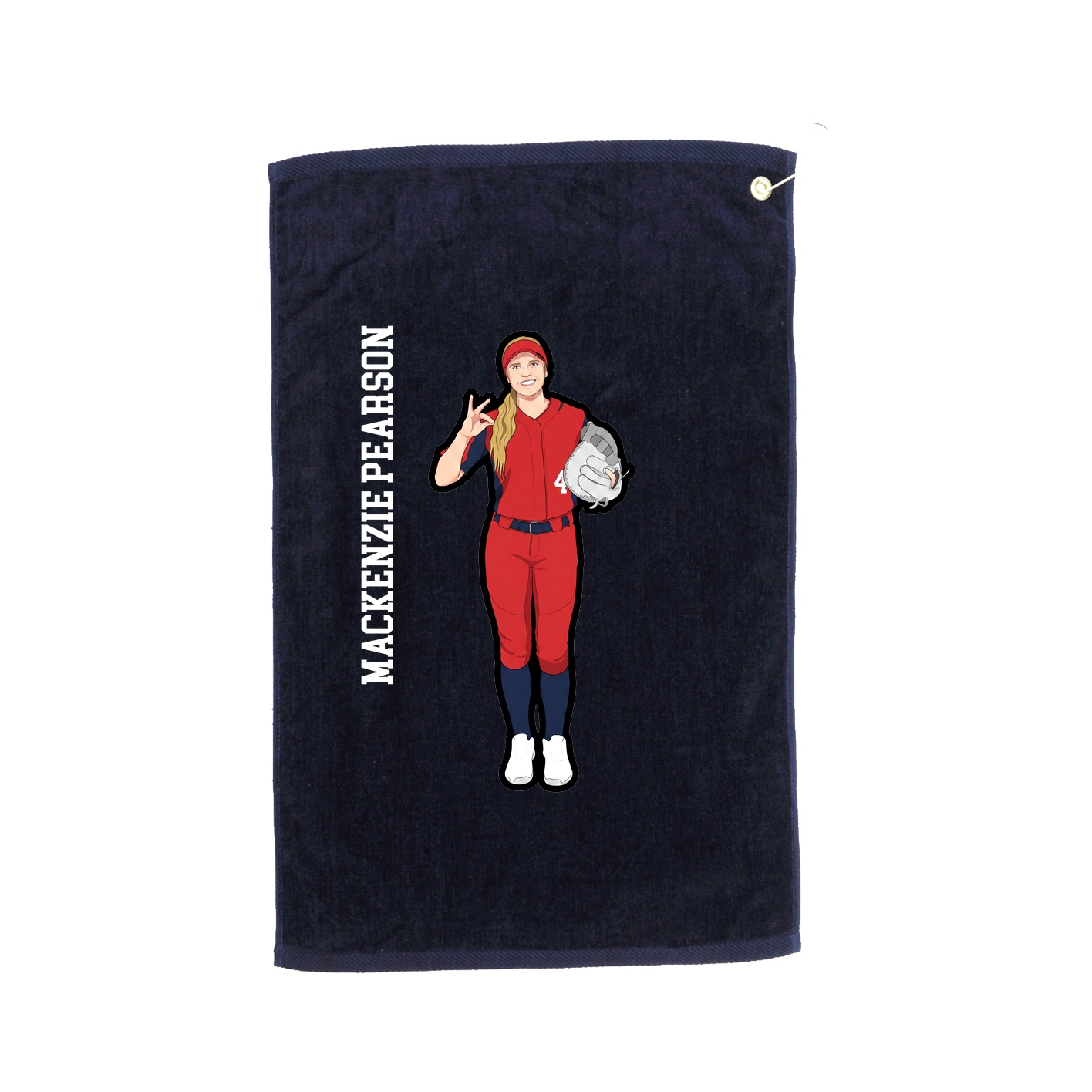 Golf Towel — Name Vertical in Navy