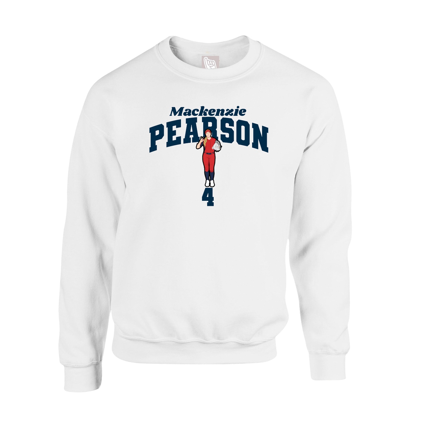 Fleece Crew — Signature Arch in White